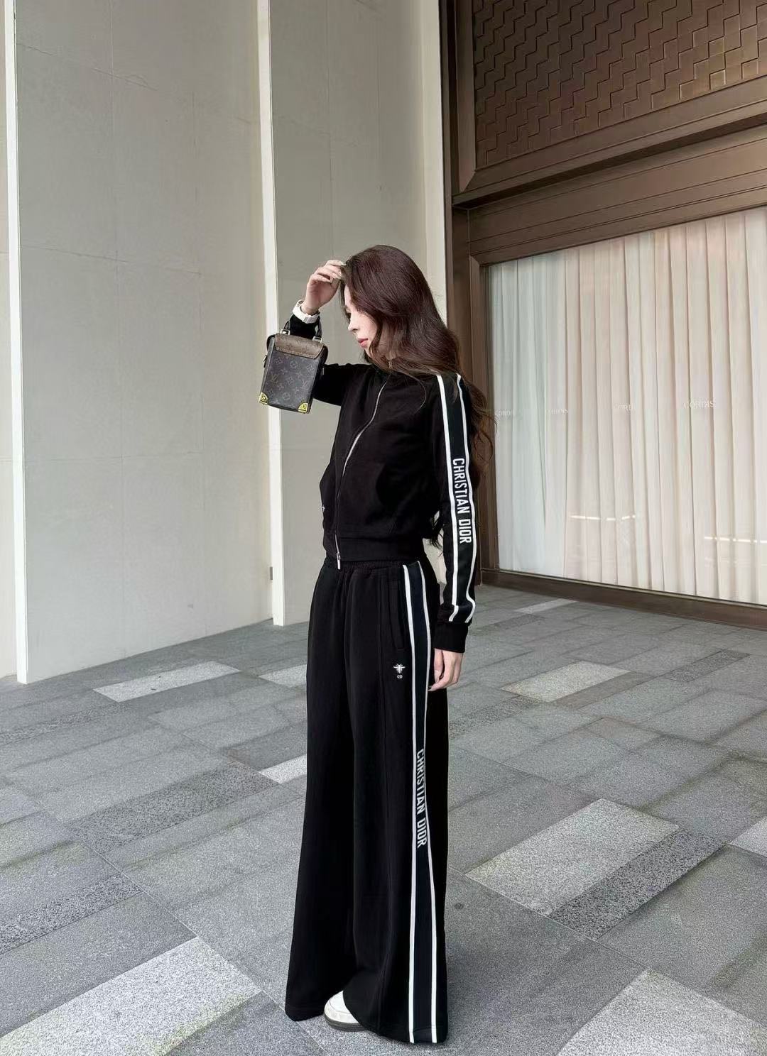 DIORレタード ジップアップ フード付きカジュアルスーツ【50％割引+送料無料】