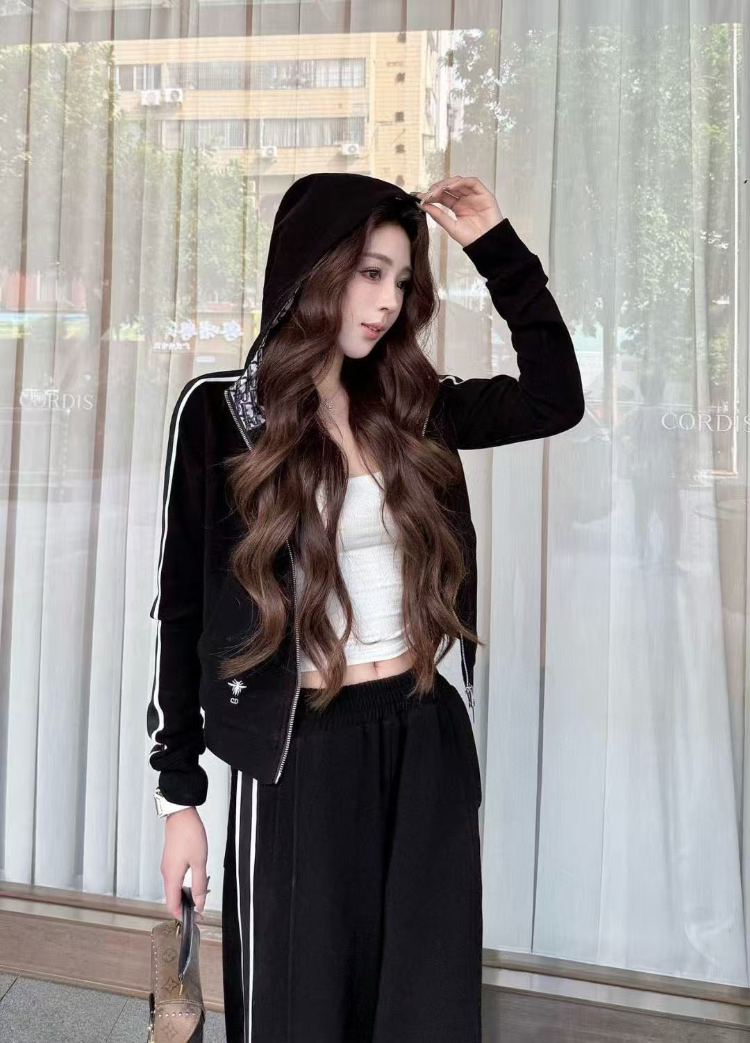 DIORレタード ジップアップ フード付きカジュアルスーツ【50％割引+送料無料】