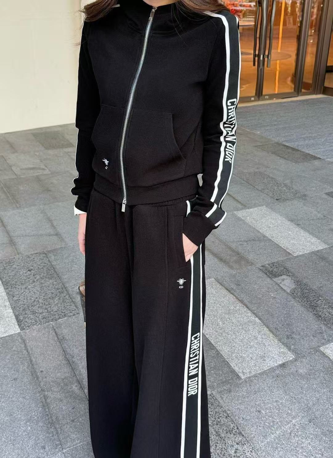 DIORレタード ジップアップ フード付きカジュアルスーツ【50％割引+送料無料】