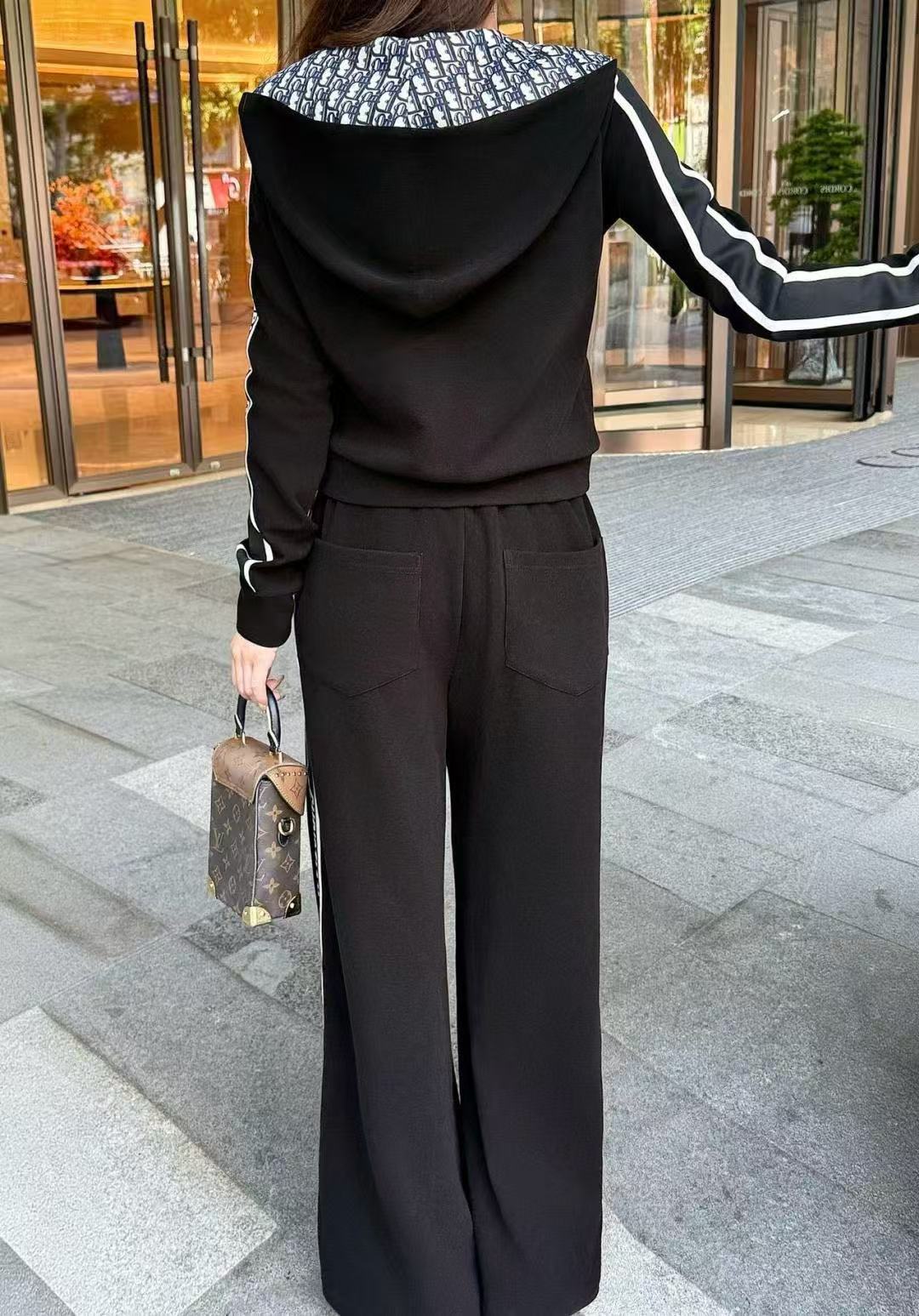 DIORレタード ジップアップ フード付きカジュアルスーツ【50％割引+送料無料】