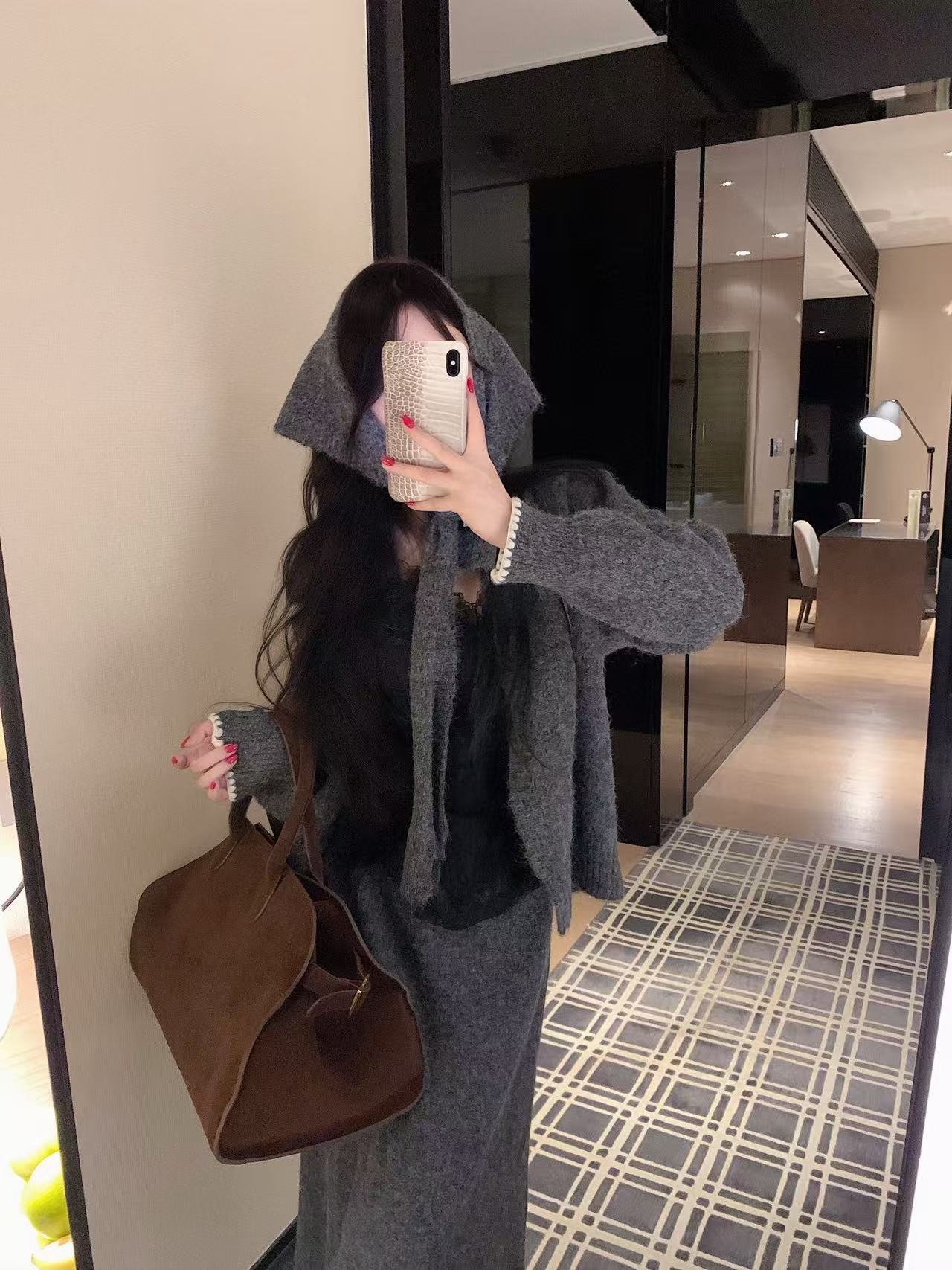 CHANE1 カーディガン、スカート、帽子の3点セット【50％割引+送料無料】