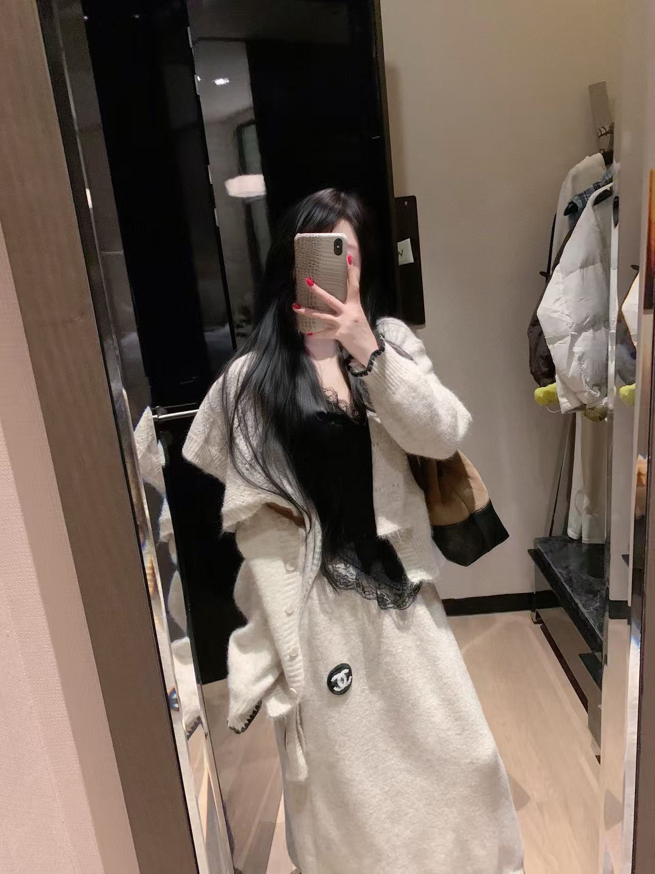 CHANE1 カーディガン、スカート、帽子の3点セット【50％割引+送料無料】