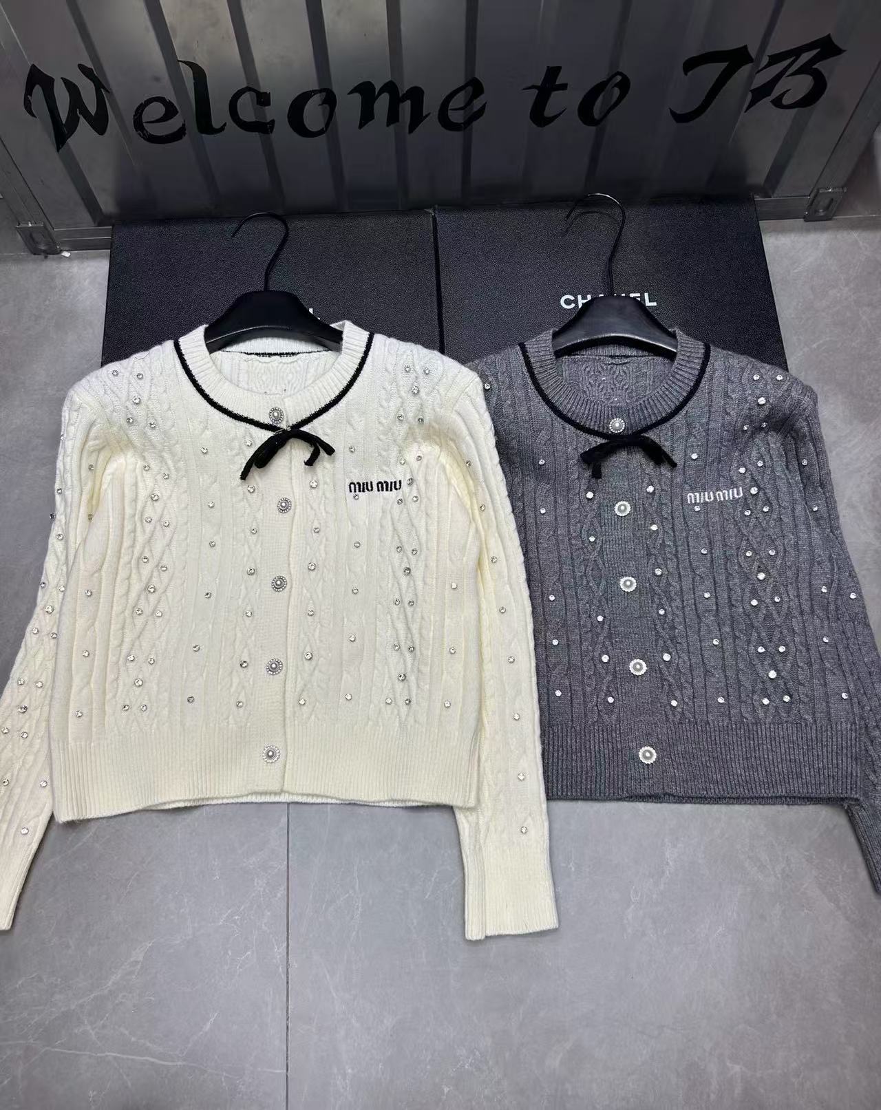 M1UM1U ビーズウールカーディガン【50％割引+送料無料】