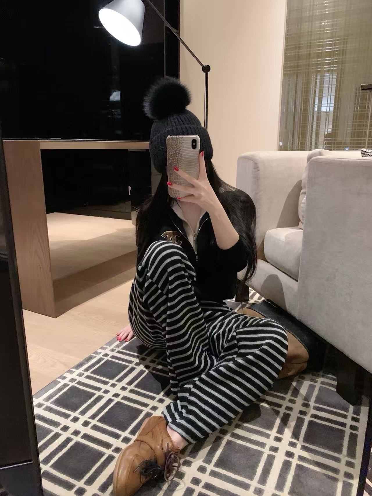 CHANE1 ハイネックダブルCニットセーター【50％割引+送料無料】