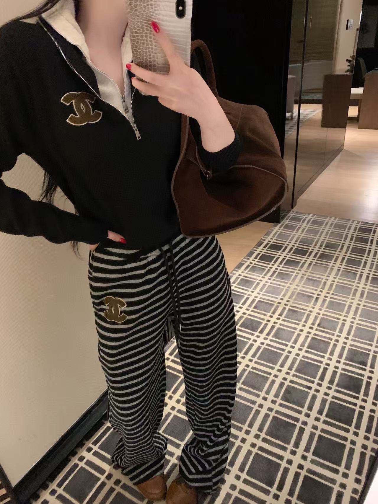 CHANE1 ハイネックダブルCニットセーター【50％割引+送料無料】