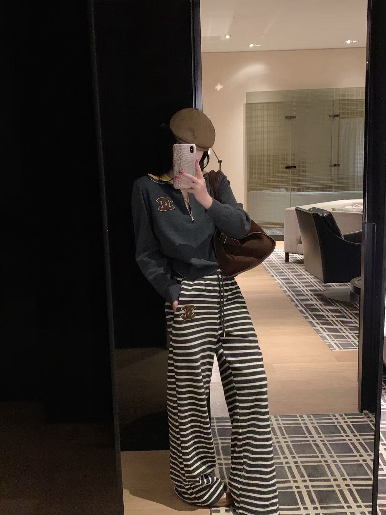 CHANE1 ハイネックダブルCニットセーター【50％割引+送料無料】