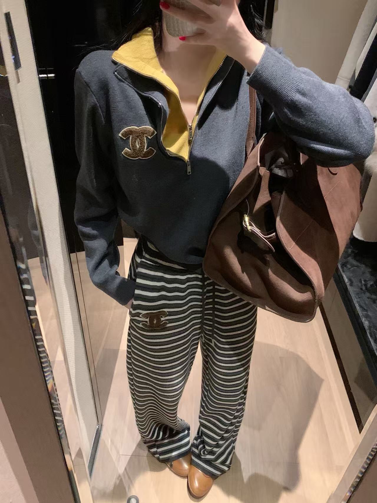 CHANE1 ハイネックダブルCニットセーター【50％割引+送料無料】