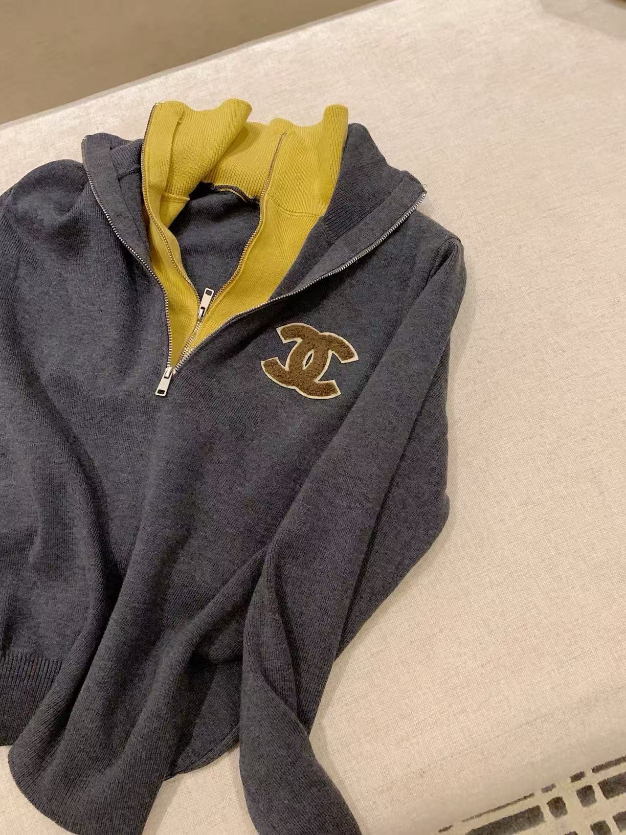 CHANE1 ハイネックダブルCニットセーター【50％割引+送料無料】