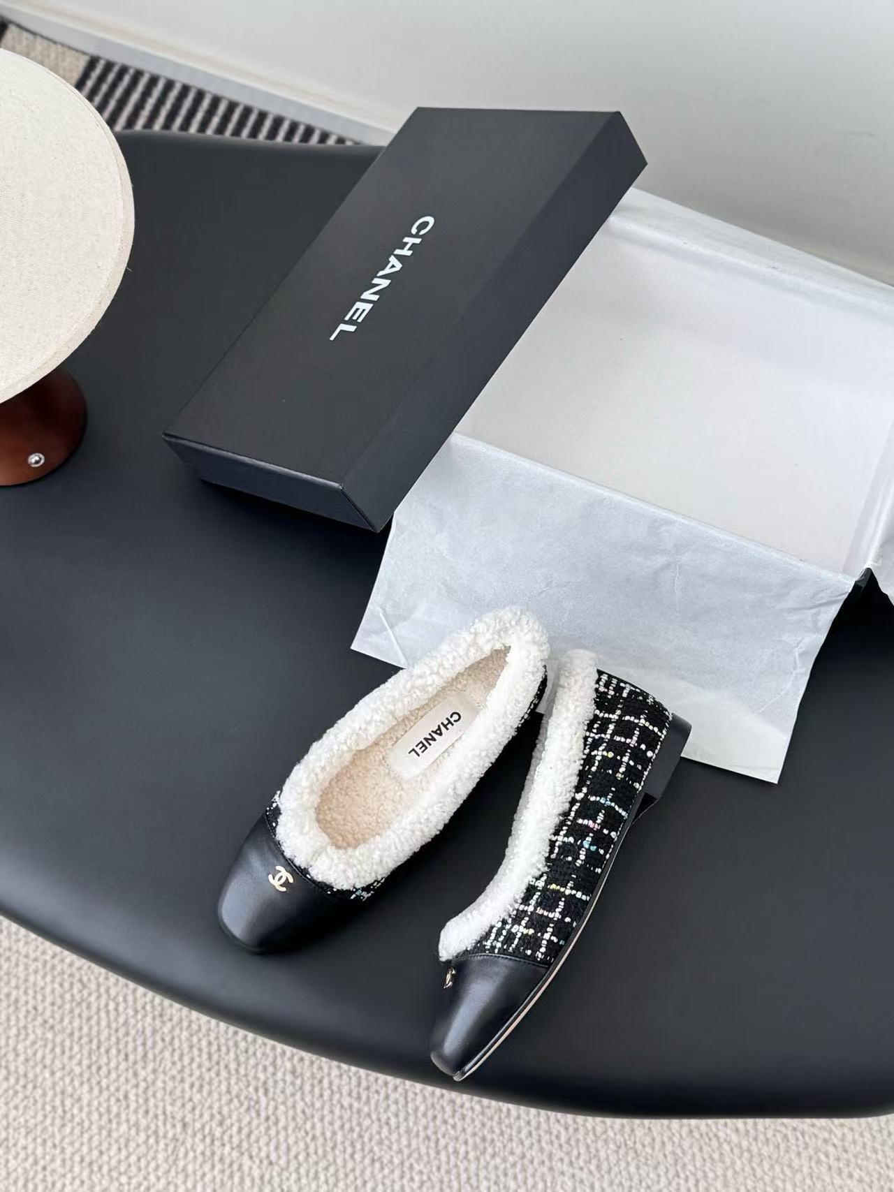 CHANE1 高品質ダブルCウールフラットシューズ【50％割引+送料無料】