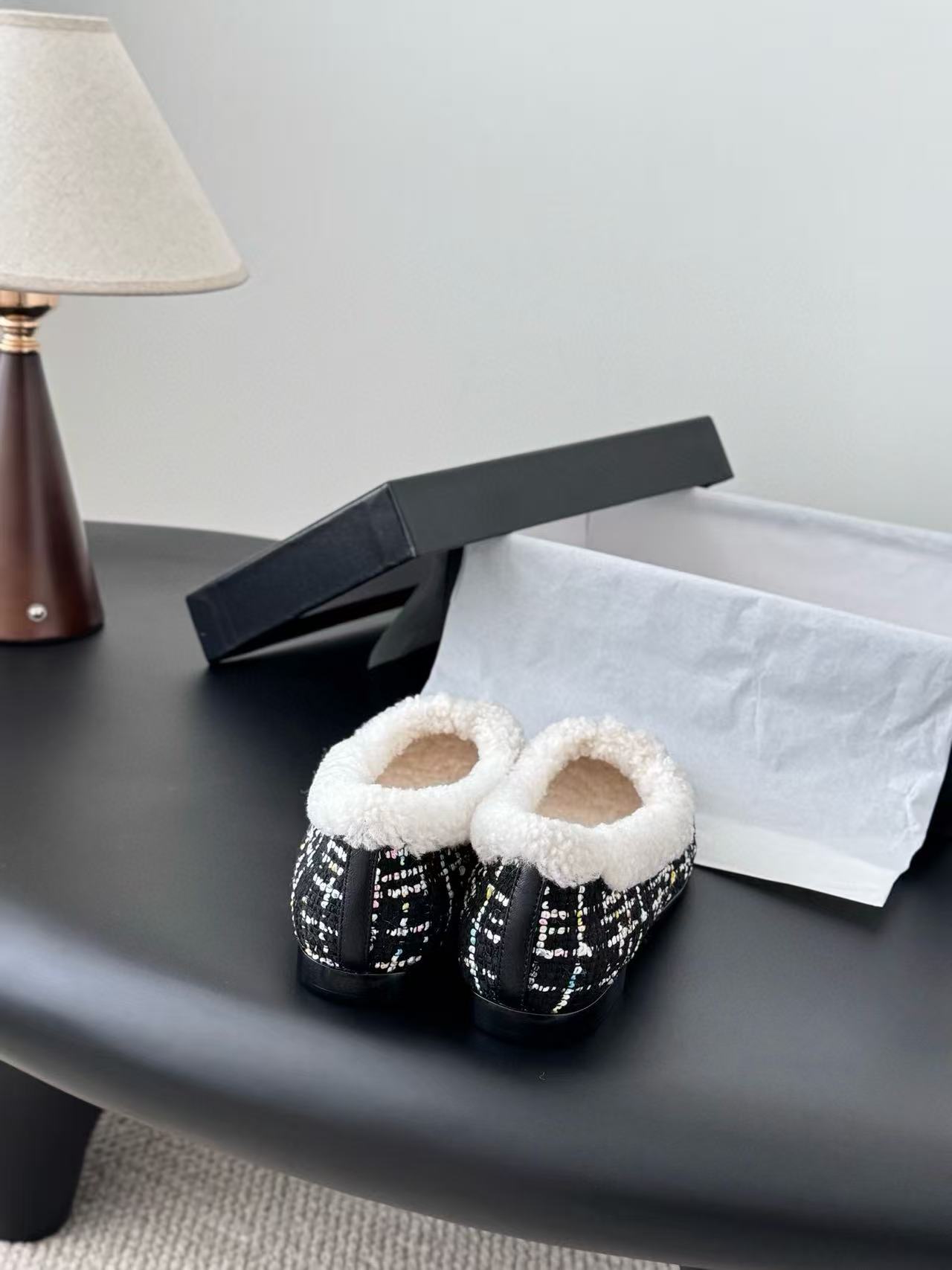 CHANE1 高品質ダブルCウールフラットシューズ【50％割引+送料無料】