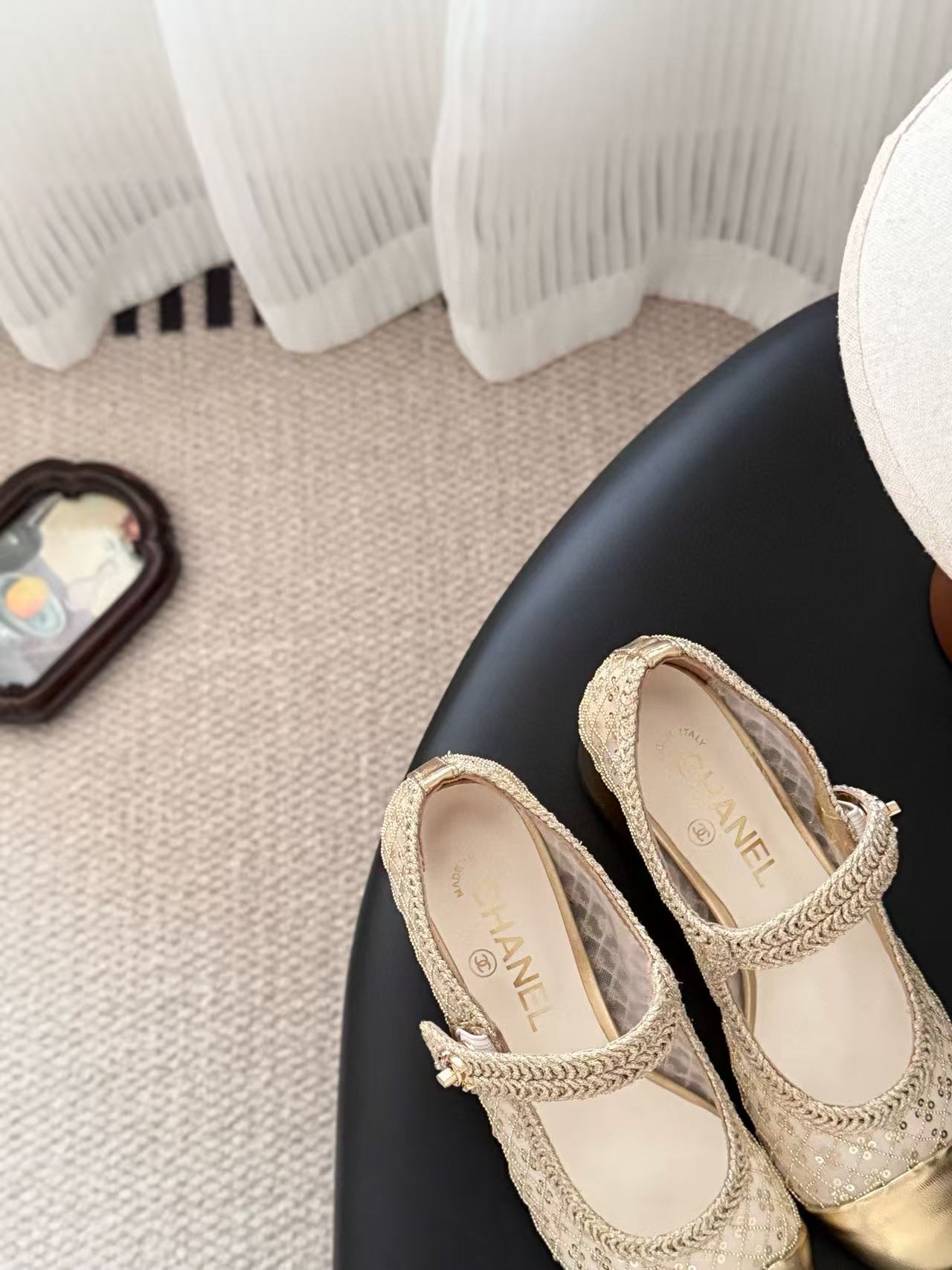 CHANE1 高品質スパンコールローヒールシューズ【50％割引+送料無料】