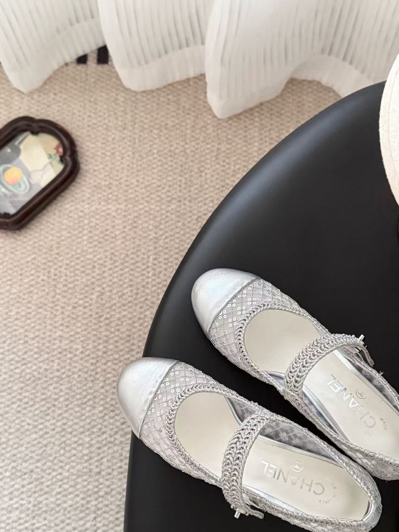 CHANE1 高品質スパンコールローヒールシューズ【50％割引+送料無料】