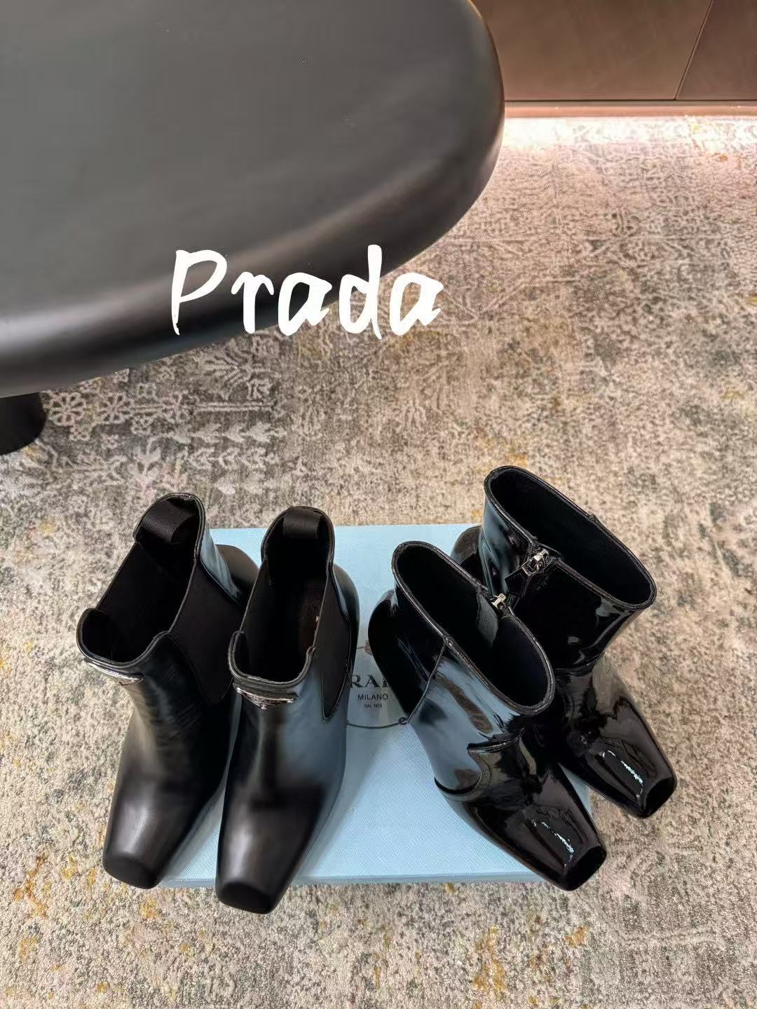 PR4DA 高品質スクエアトゥハイヒールアンクルブーツ【50％割引+送料無料】