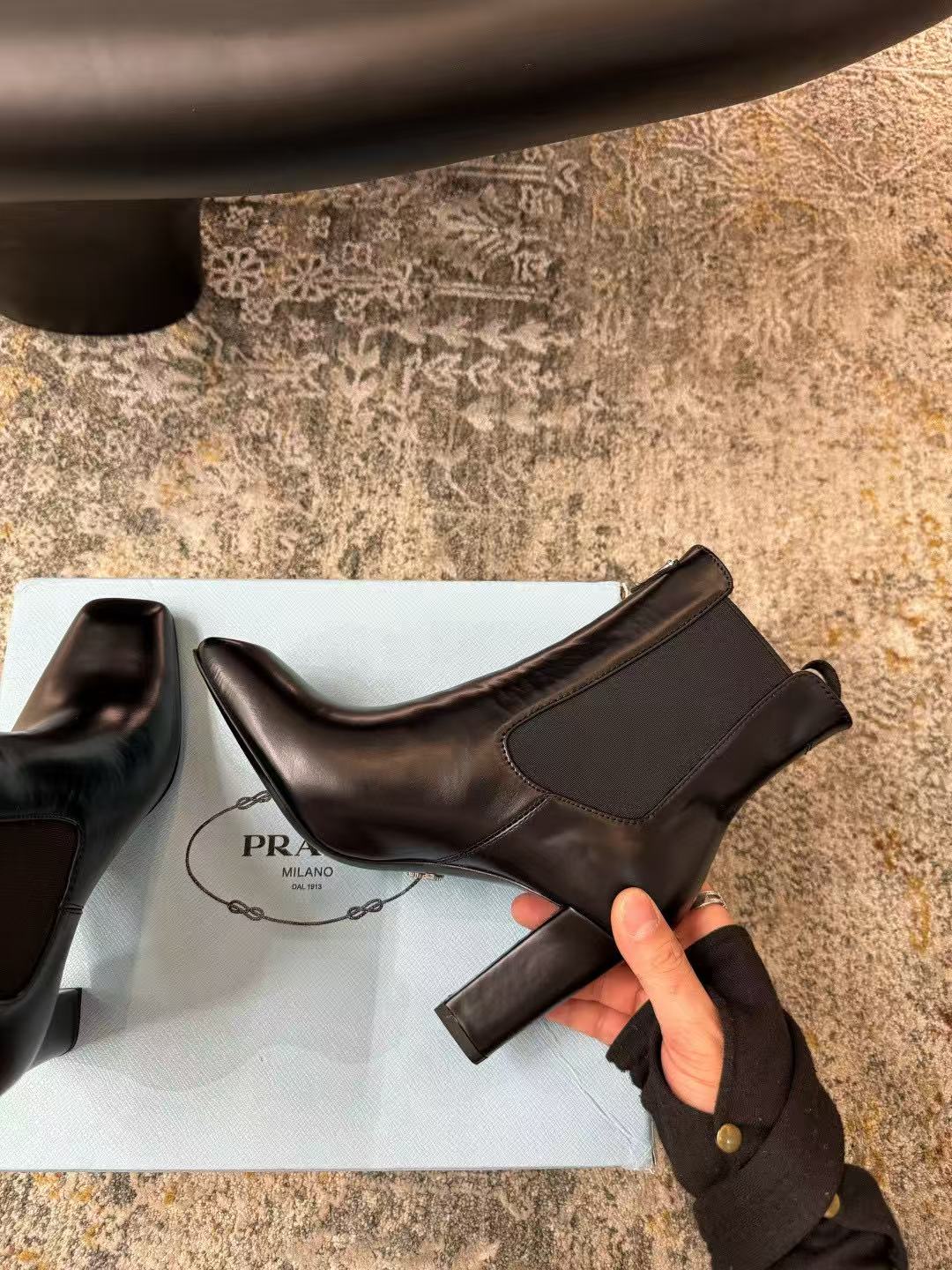 PR4DA 高品質スクエアトゥハイヒールアンクルブーツ【50％割引+送料無料】