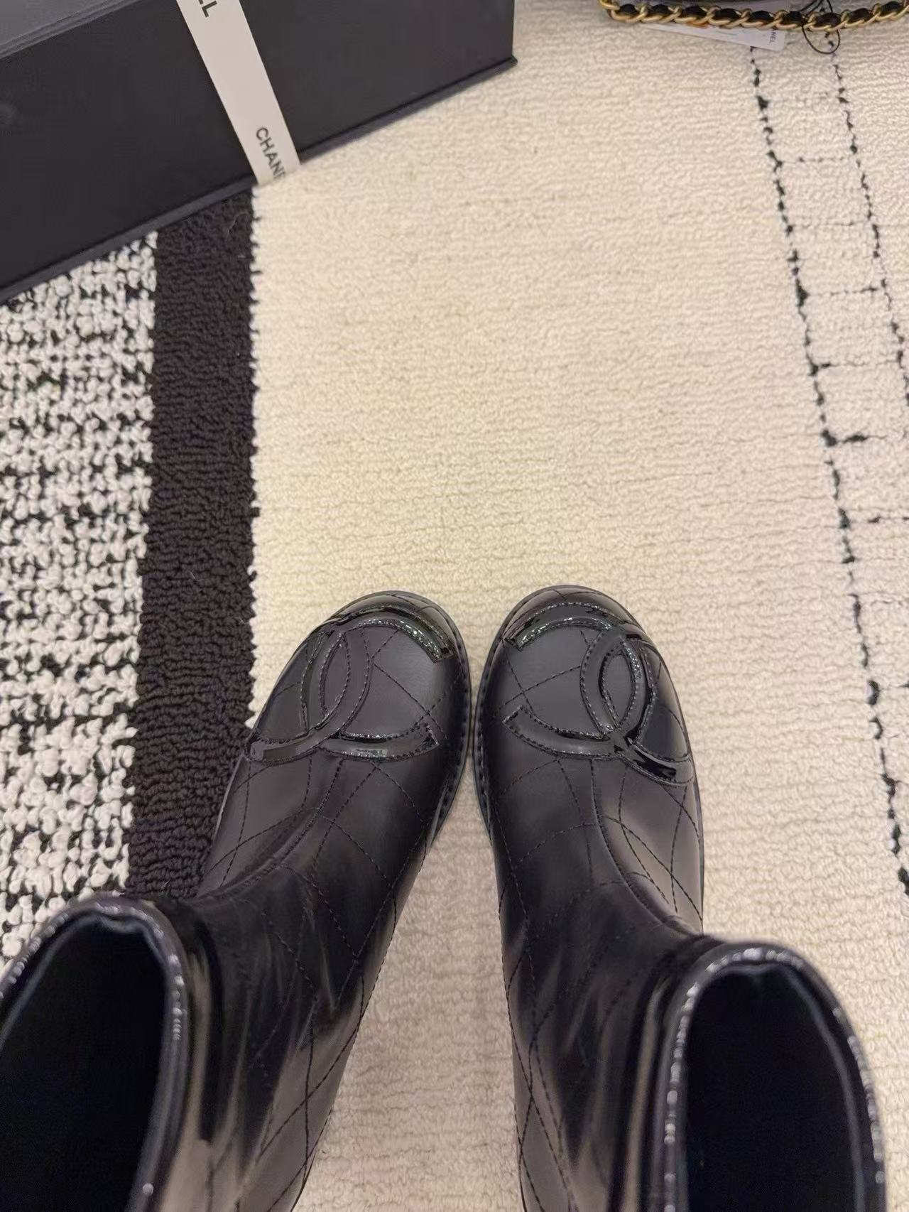 CHANE1 高品質ダブルCチェックアンクルブーツ【50％割引+送料無料】