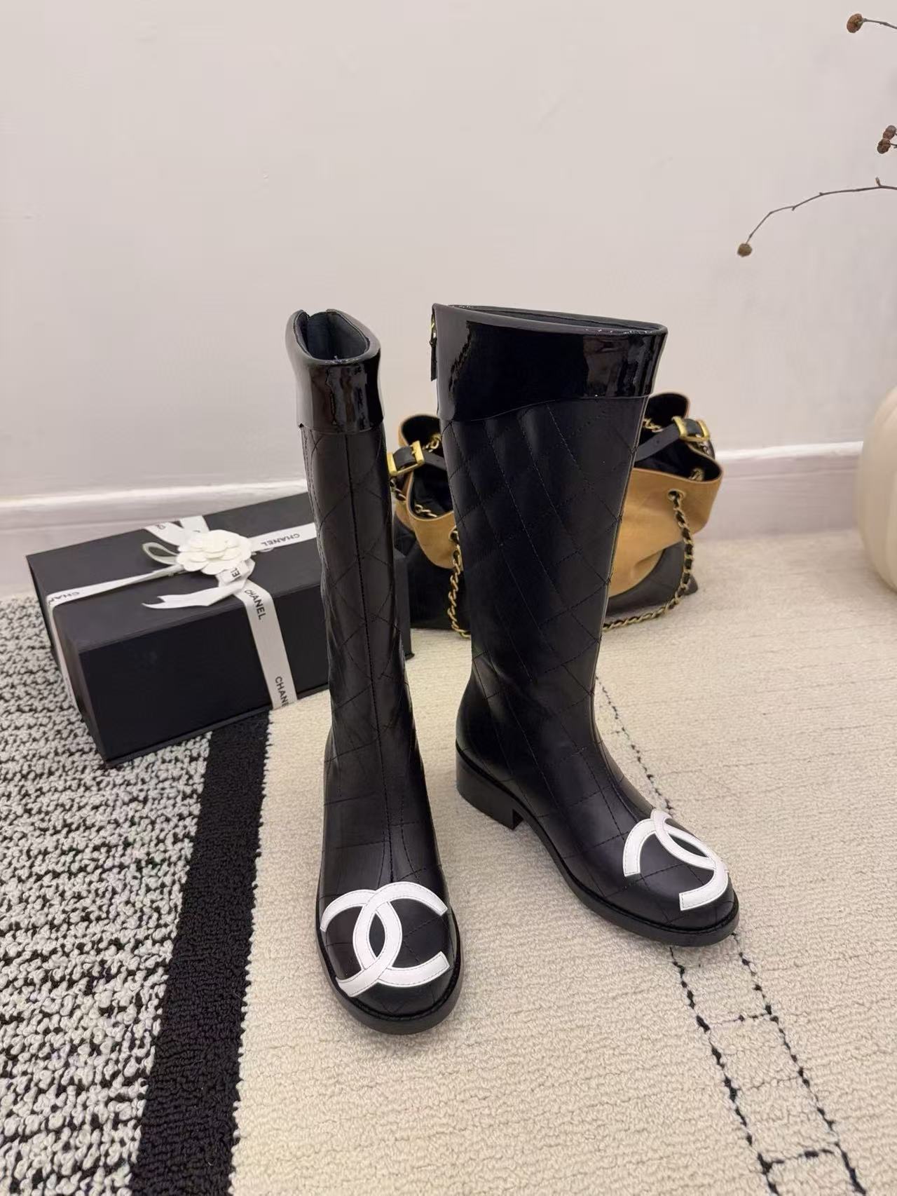 CHANE1 高品質ダブルCラムスキンロングブーツ【50％割引+送料無料】
