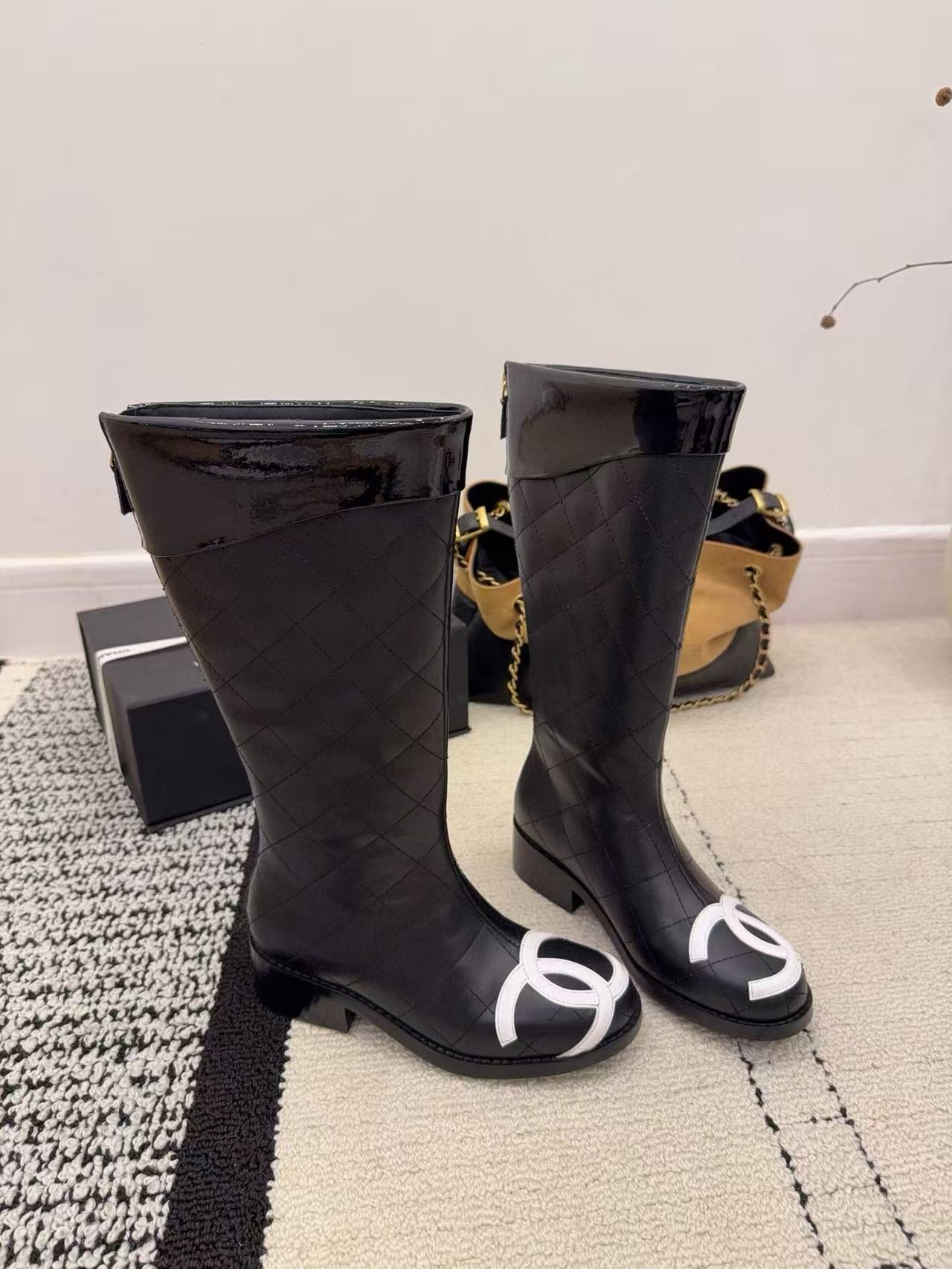 CHANE1 高品質ダブルCラムスキンロングブーツ【50％割引+送料無料】