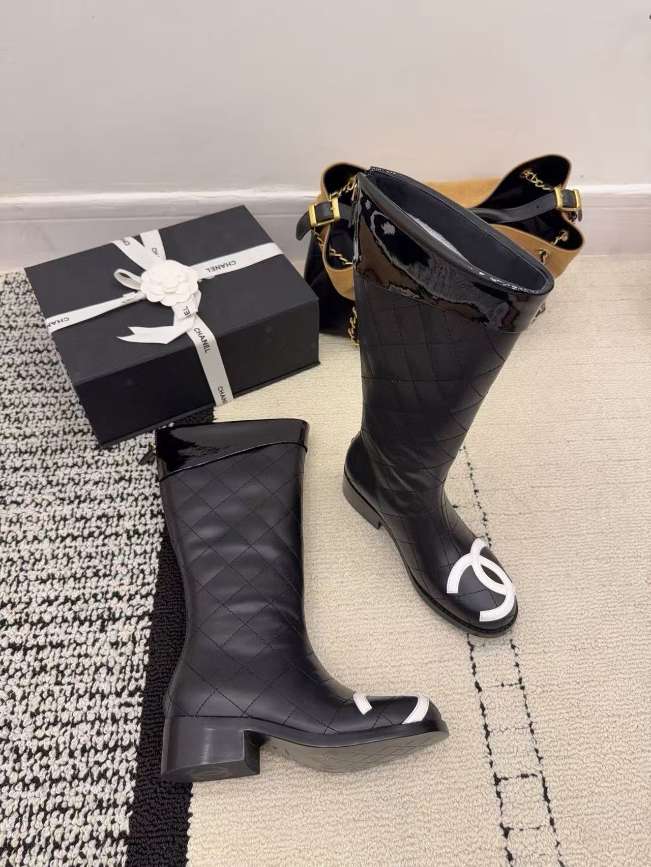 CHANE1 高品質ダブルCラムスキンロングブーツ【50％割引+送料無料】