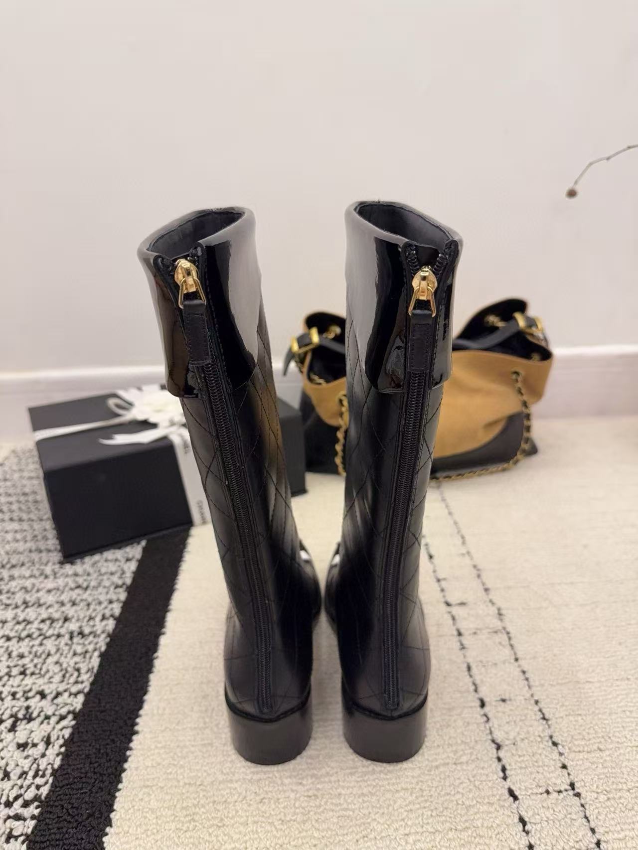 CHANE1 高品質ダブルCラムスキンロングブーツ【50％割引+送料無料】