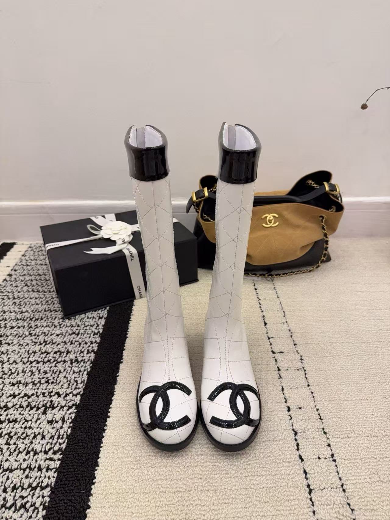 CHANE1 高品質ダブルCラムスキンロングブーツ【50％割引+送料無料】