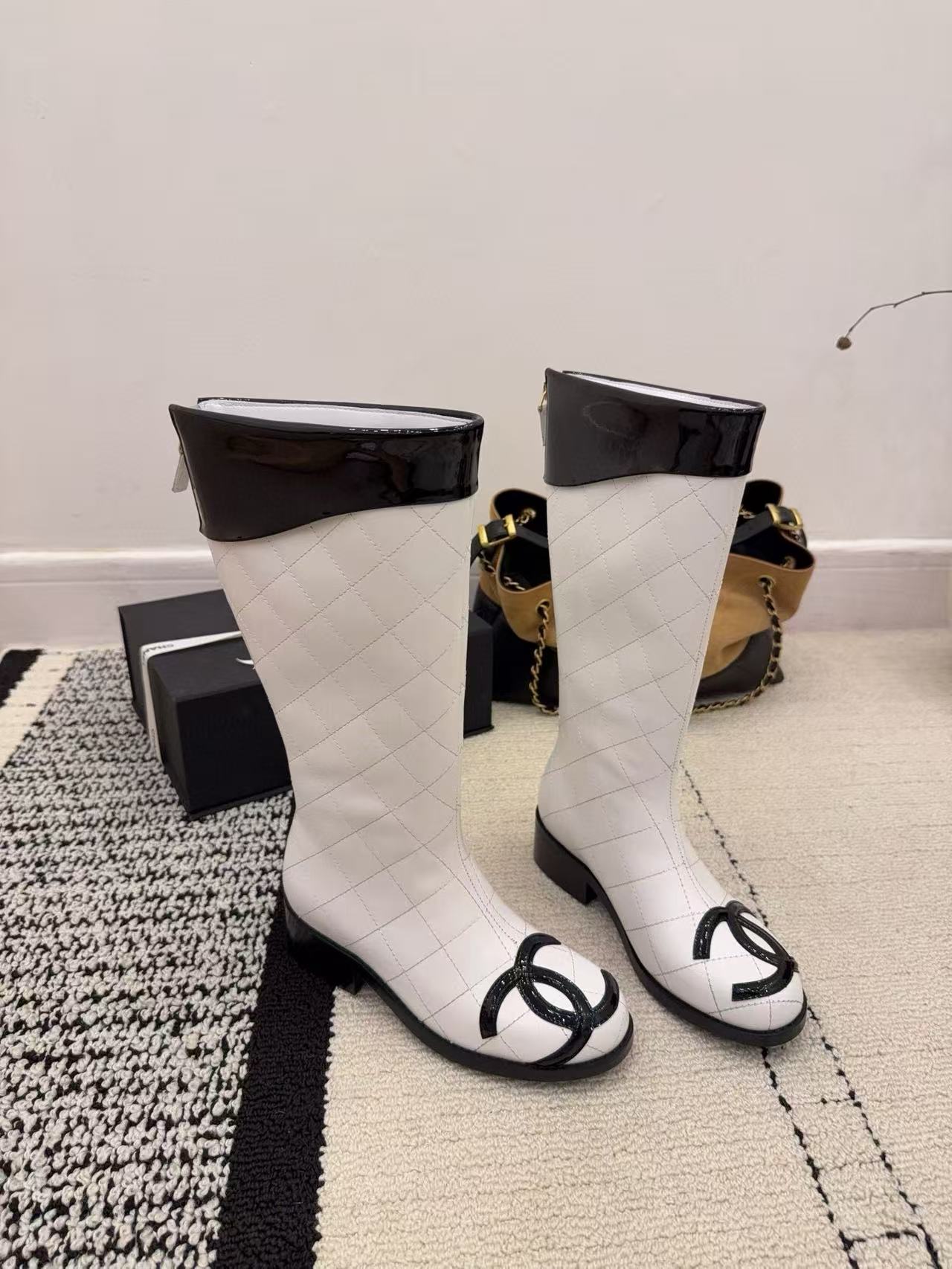 CHANE1 高品質ダブルCラムスキンロングブーツ【50％割引+送料無料】