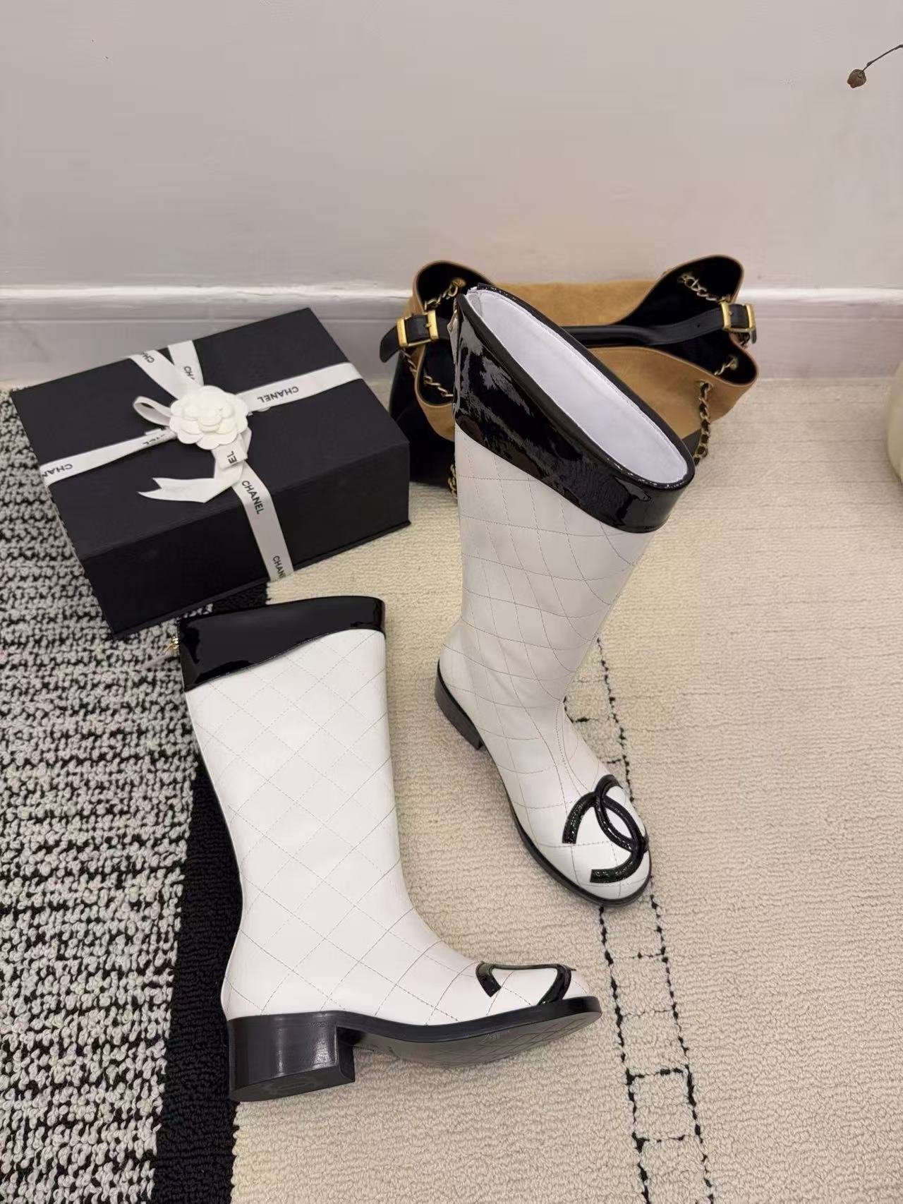 CHANE1 高品質ダブルCラムスキンロングブーツ【50％割引+送料無料】