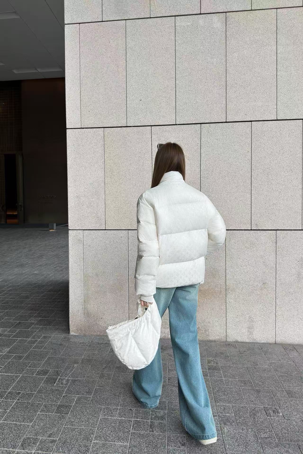 LVフード付きジャカードダウンジャケット【50％割引+送料無料】【50％割引+送料無料】