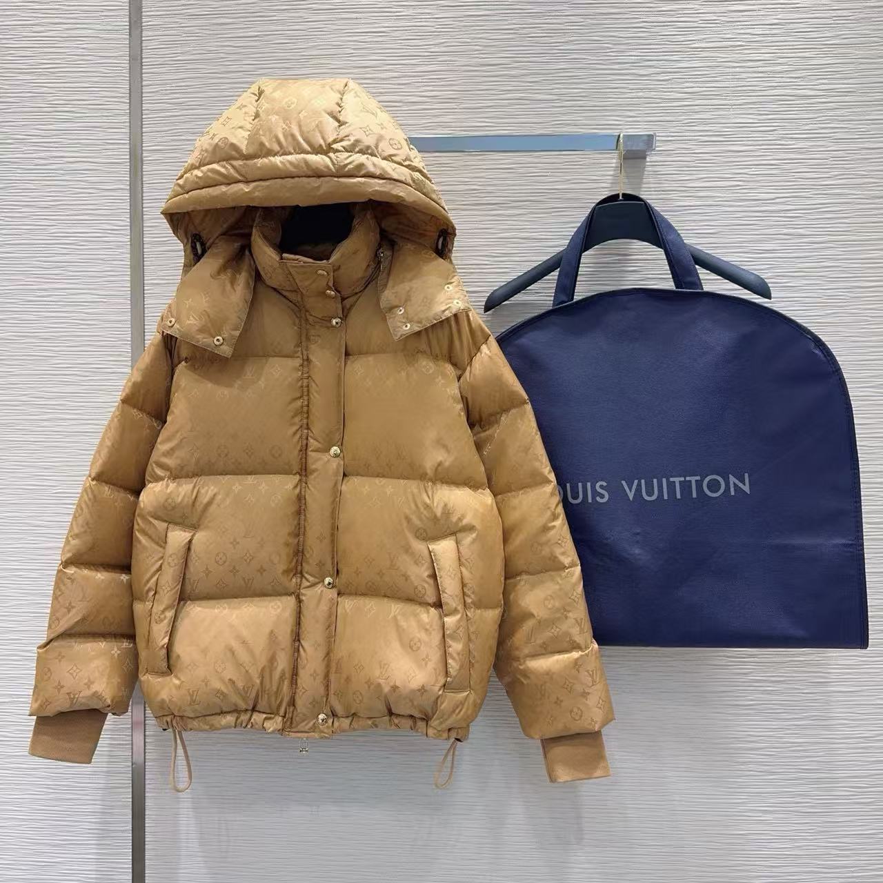 LVフード付きジャカードダウンジャケット【50％割引+送料無料】【50％割引+送料無料】
