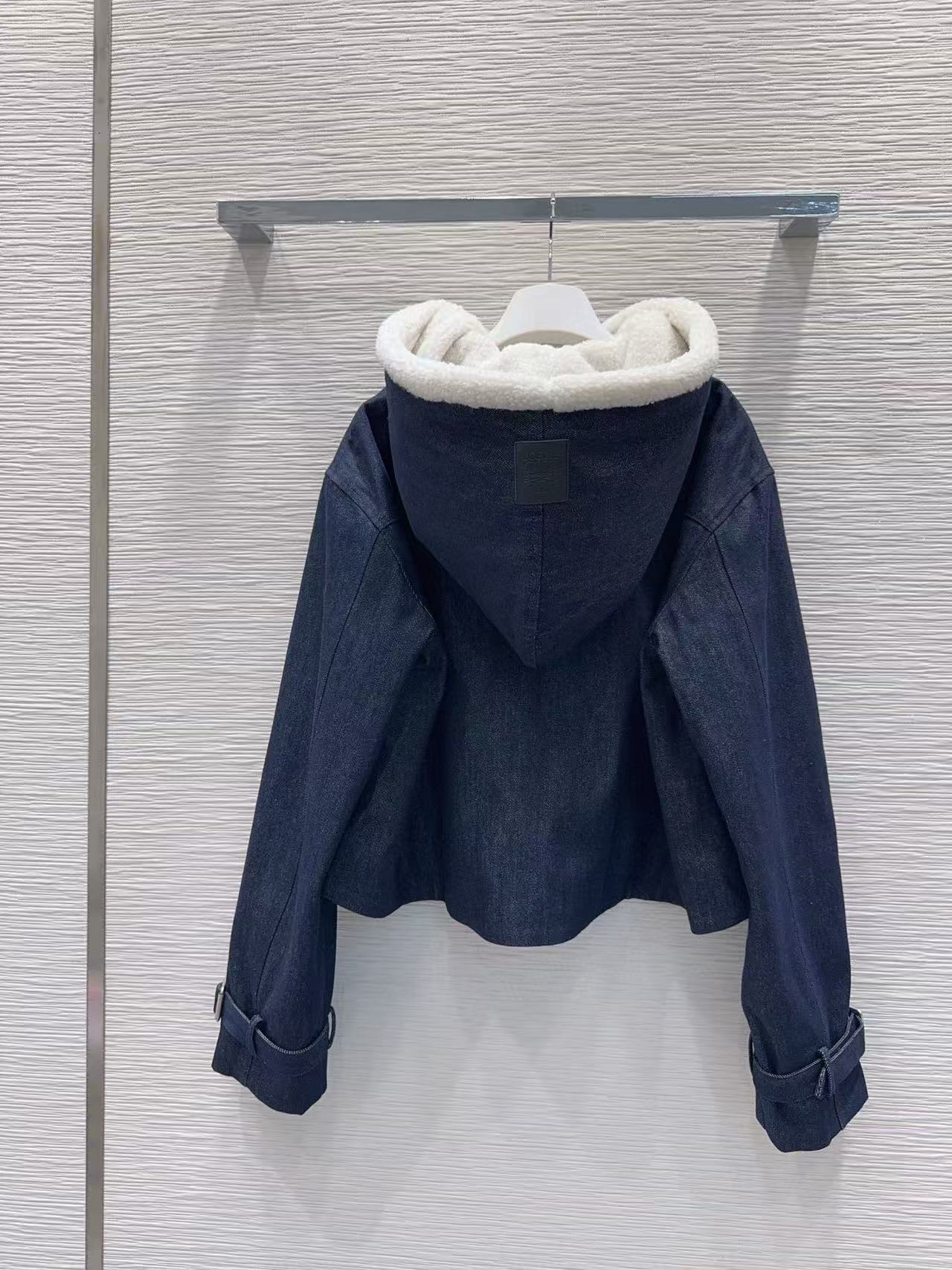 L0WEW フード付きデニムキルティングジャケット【50％割引+送料無料】