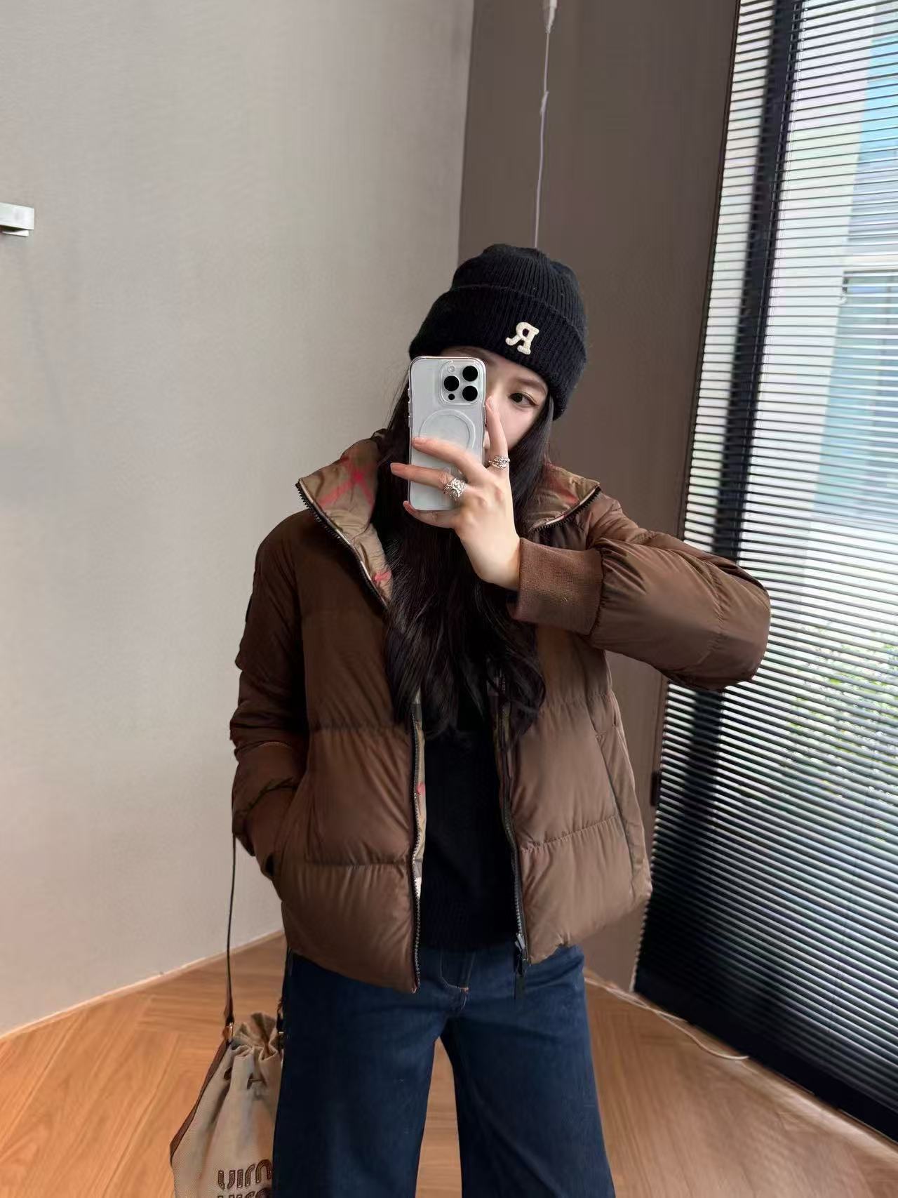 BUR8ERRY チェック柄リバーシブルダウンジャケット【50％割引+送料無料】