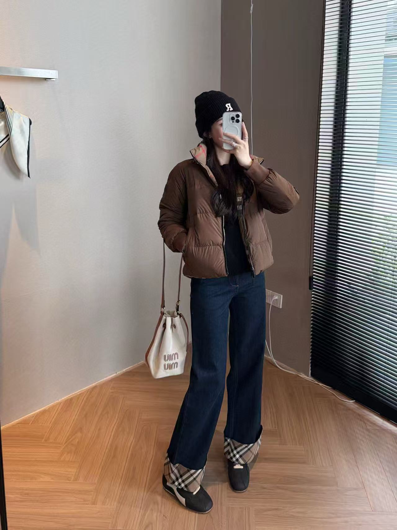 BUR8ERRY チェック柄リバーシブルダウンジャケット【50％割引+送料無料】