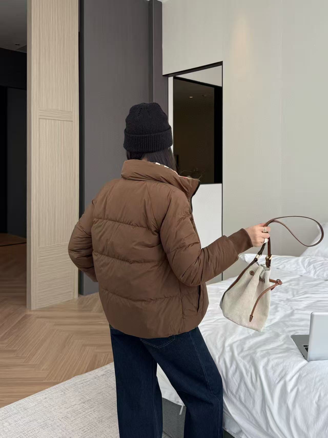 BUR8ERRY チェック柄リバーシブルダウンジャケット【50％割引+送料無料】