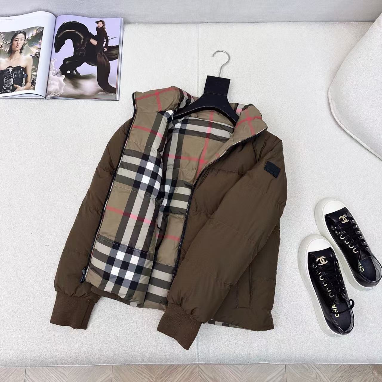 BUR8ERRY チェック柄リバーシブルダウンジャケット【50％割引+送料無料】