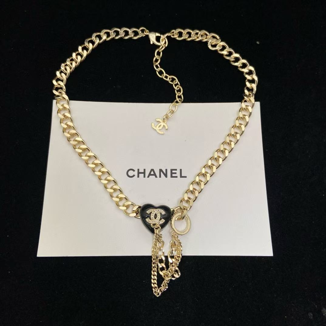 CHANE1 スペードハート タッセルネックレス【50％割引+送料無料】