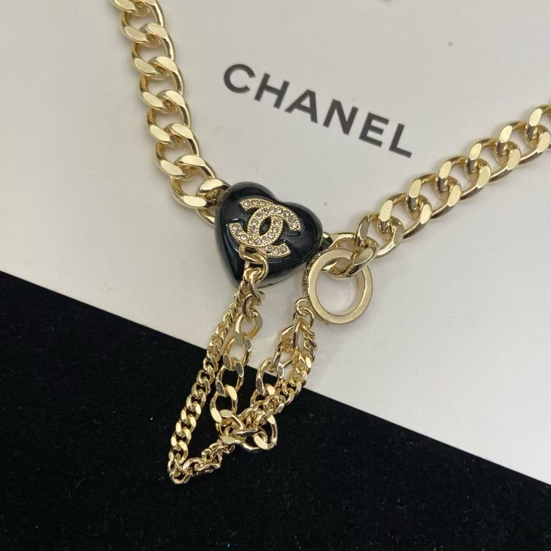 CHANE1 スペードハート タッセルネックレス【50％割引+送料無料】