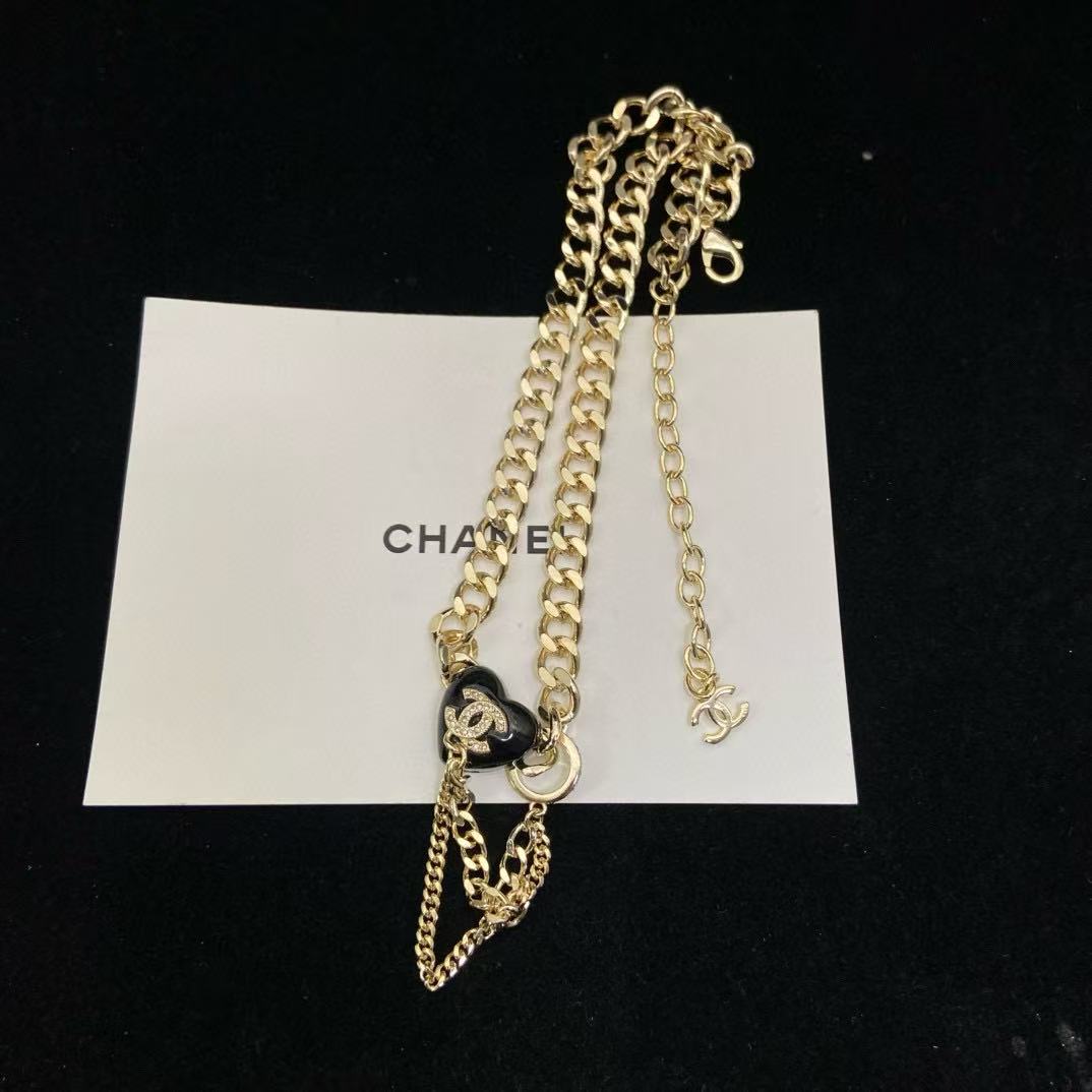 CHANE1 スペードハート タッセルネックレス【50％割引+送料無料】