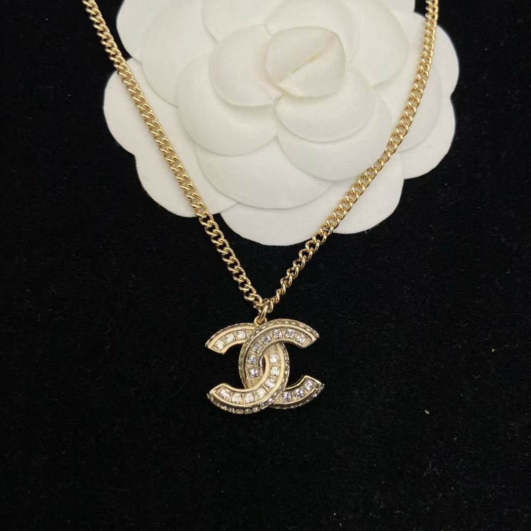 CHANE1 ダブルC ダイヤモンドネックレス【50％割引+送料無料】