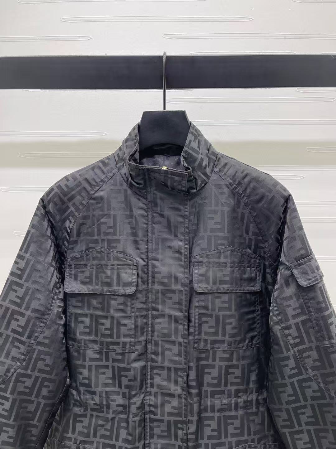 FEND1 ラペルジャカードコットンジャケット【50％割引+送料無料】