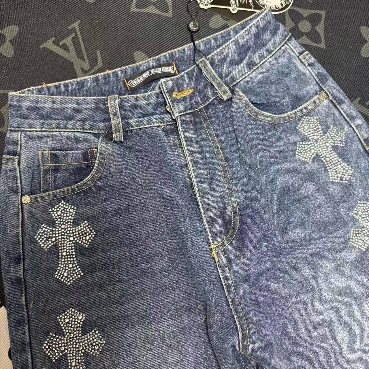 Chr0me Heartsラインストーンストレートレッグジーンズ【50％割引+送料無料】