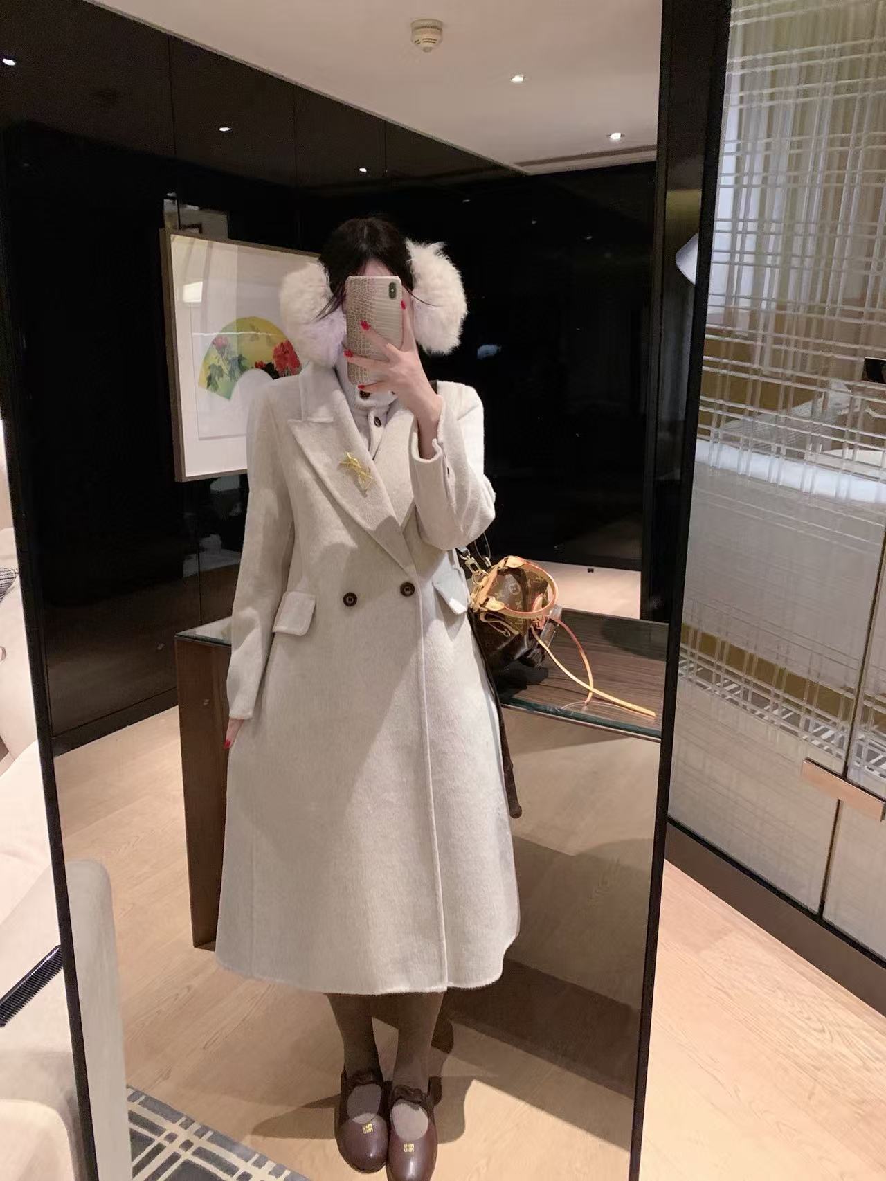 YSL カシミアベストとコートのツーピースセット【50％割引+送料無料】