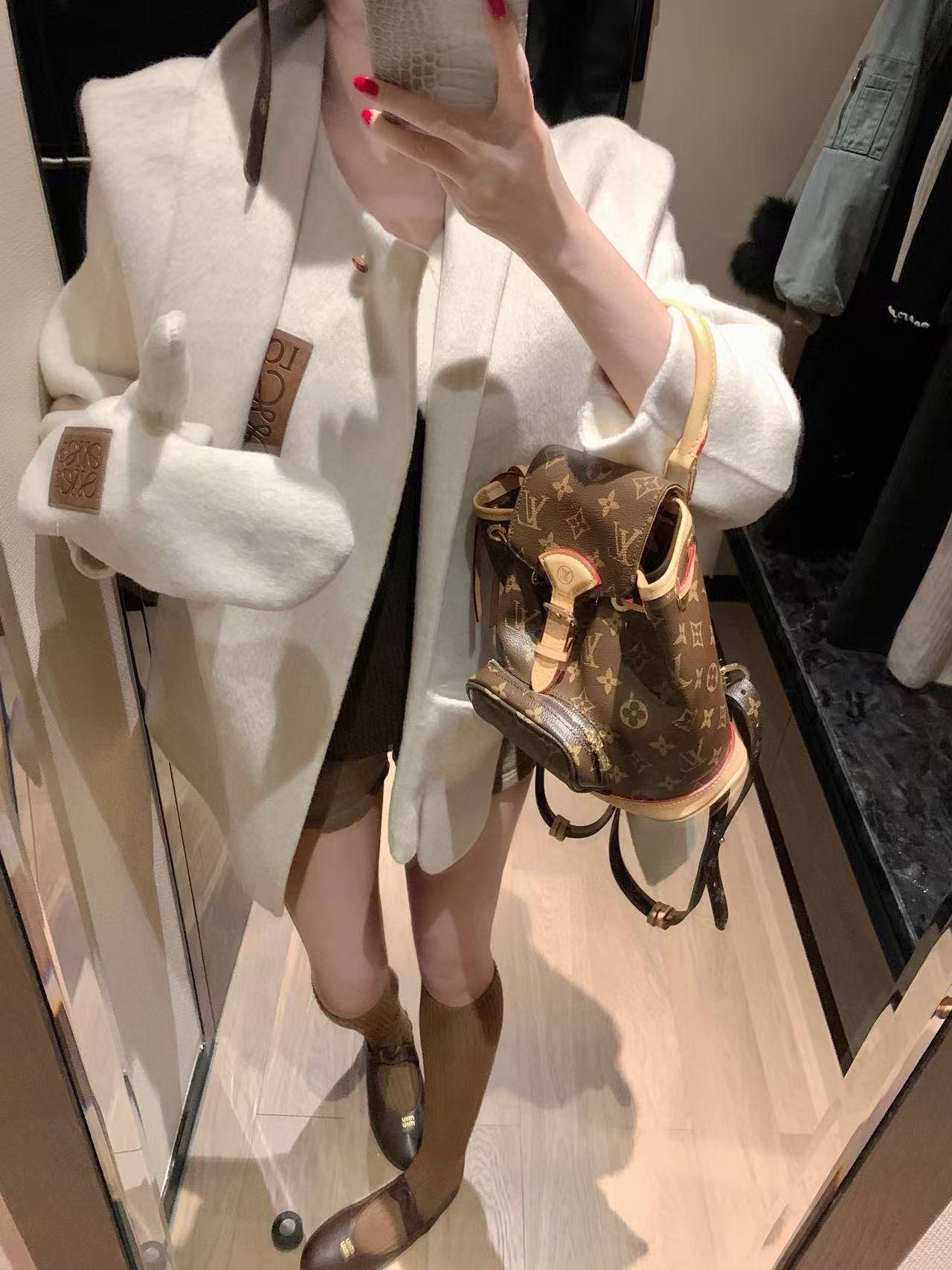 L0WEW カシミアコートとスカーフのツーピースセット【50％割引+送料無料】