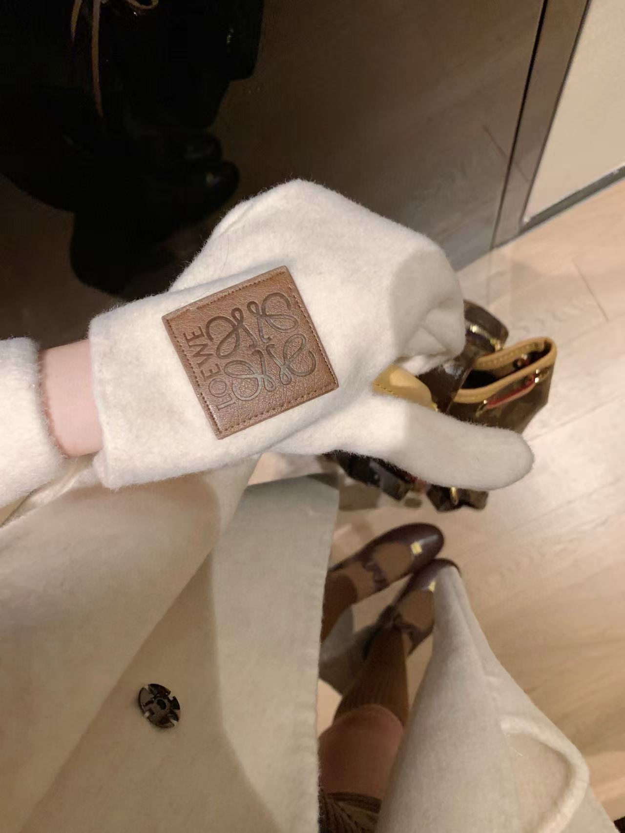 L0WEW カシミアコートとスカーフのツーピースセット【50％割引+送料無料】