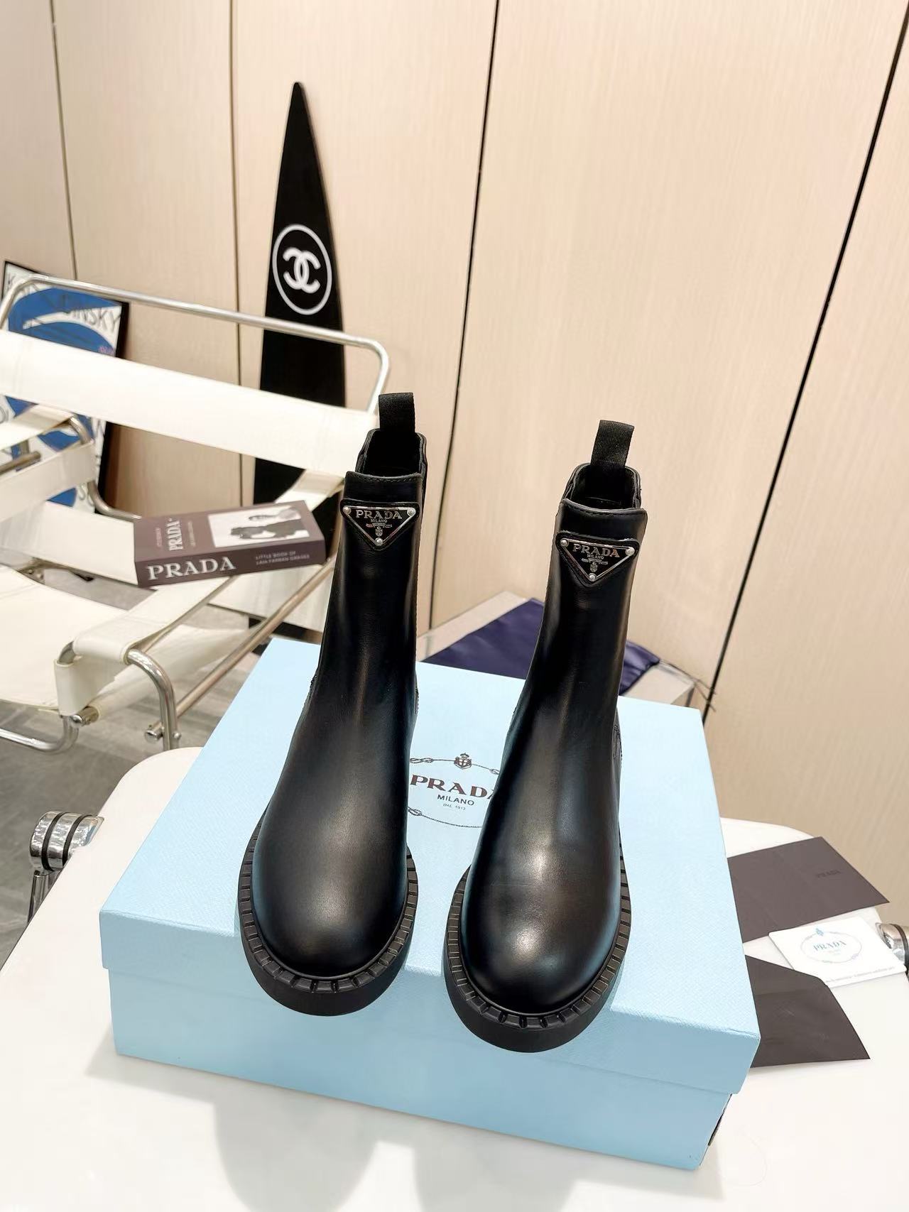 PR4DA 上質な厚底牛革/パテントレザーアンクルブーツ【50％割引+送料無料】