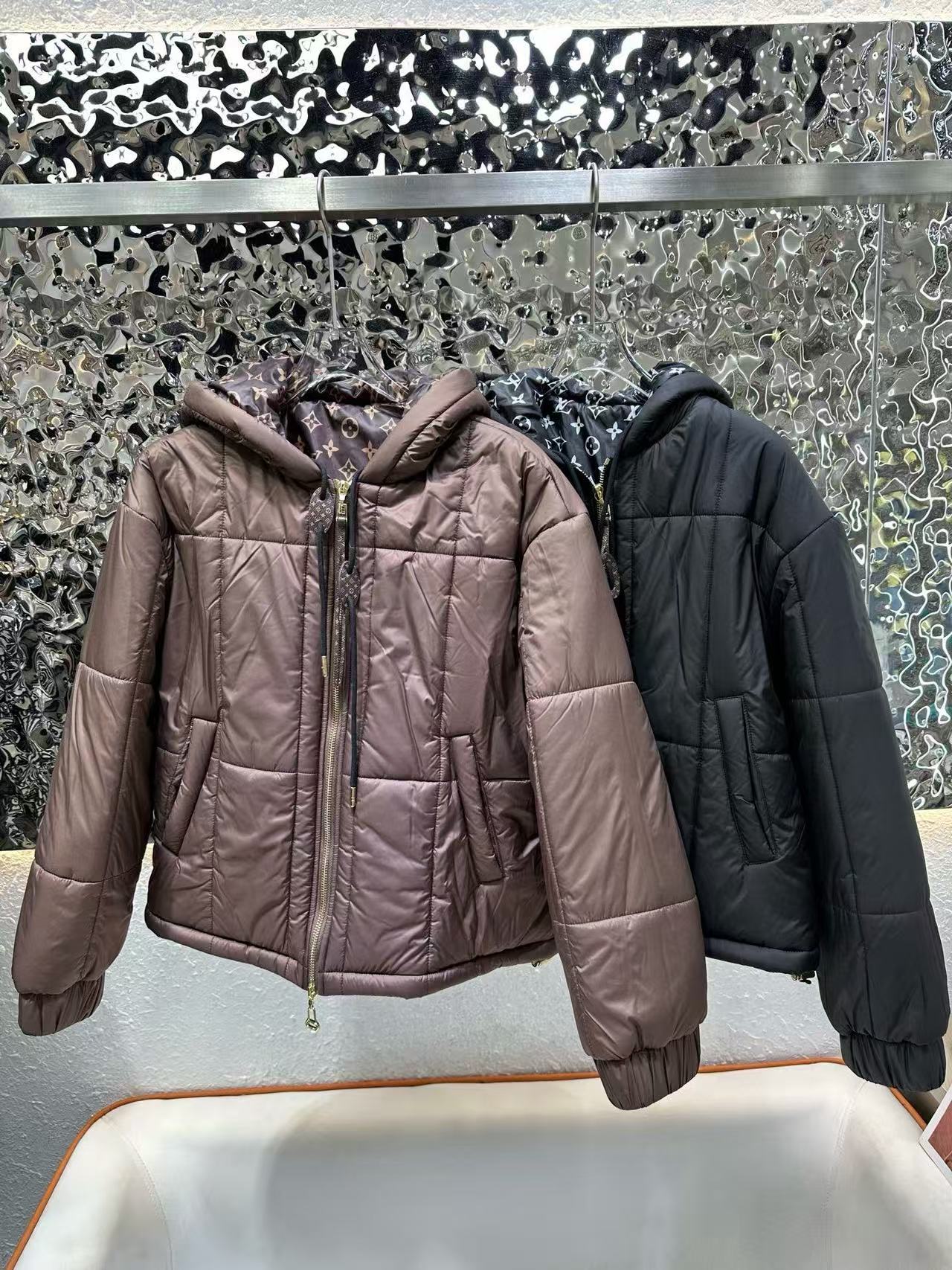 LVの高品質プリントフード付きコットンコート【50％割引+送料無料】