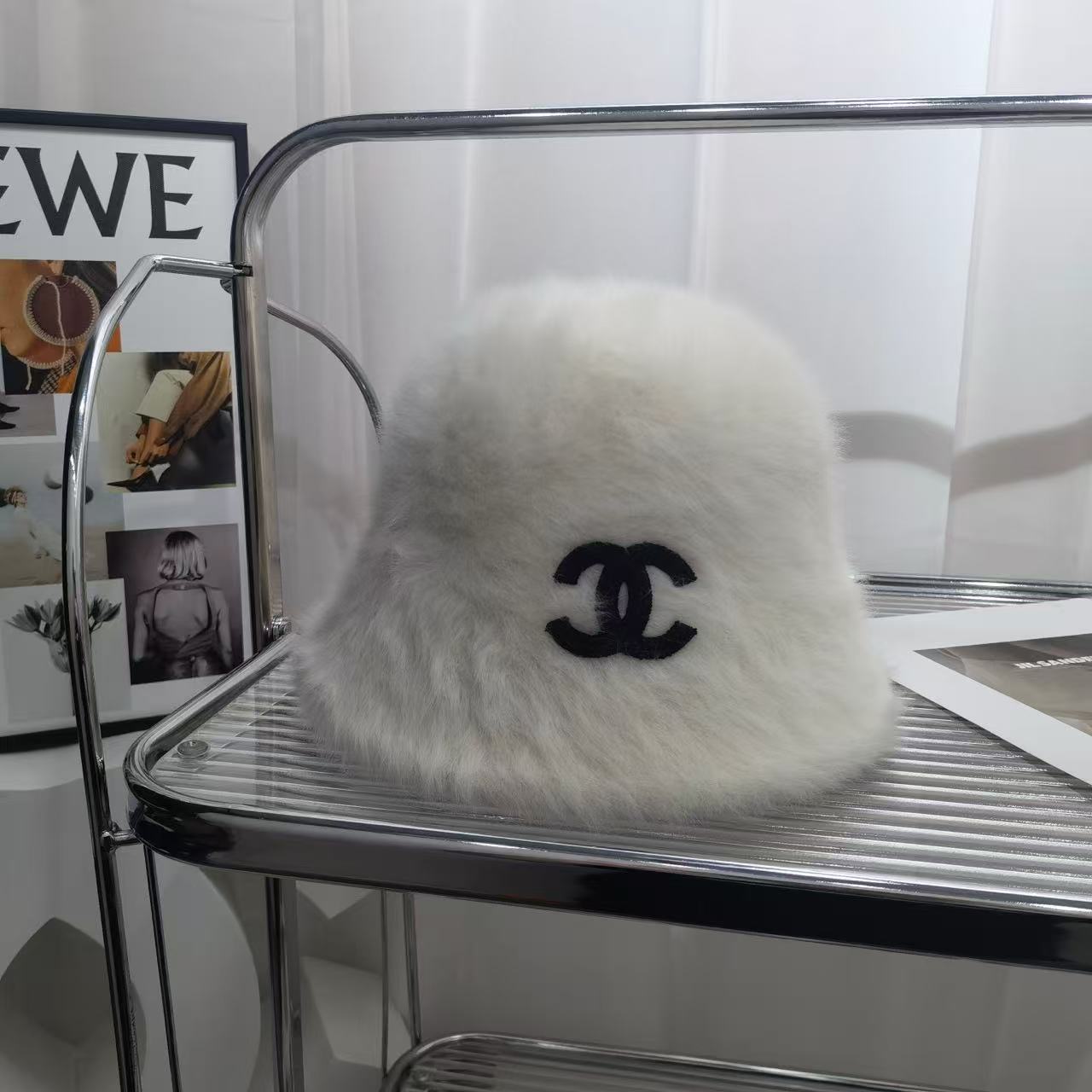 CHANE1 ダブルC ファー フィッシャーマンハット【50％割引+送料無料】