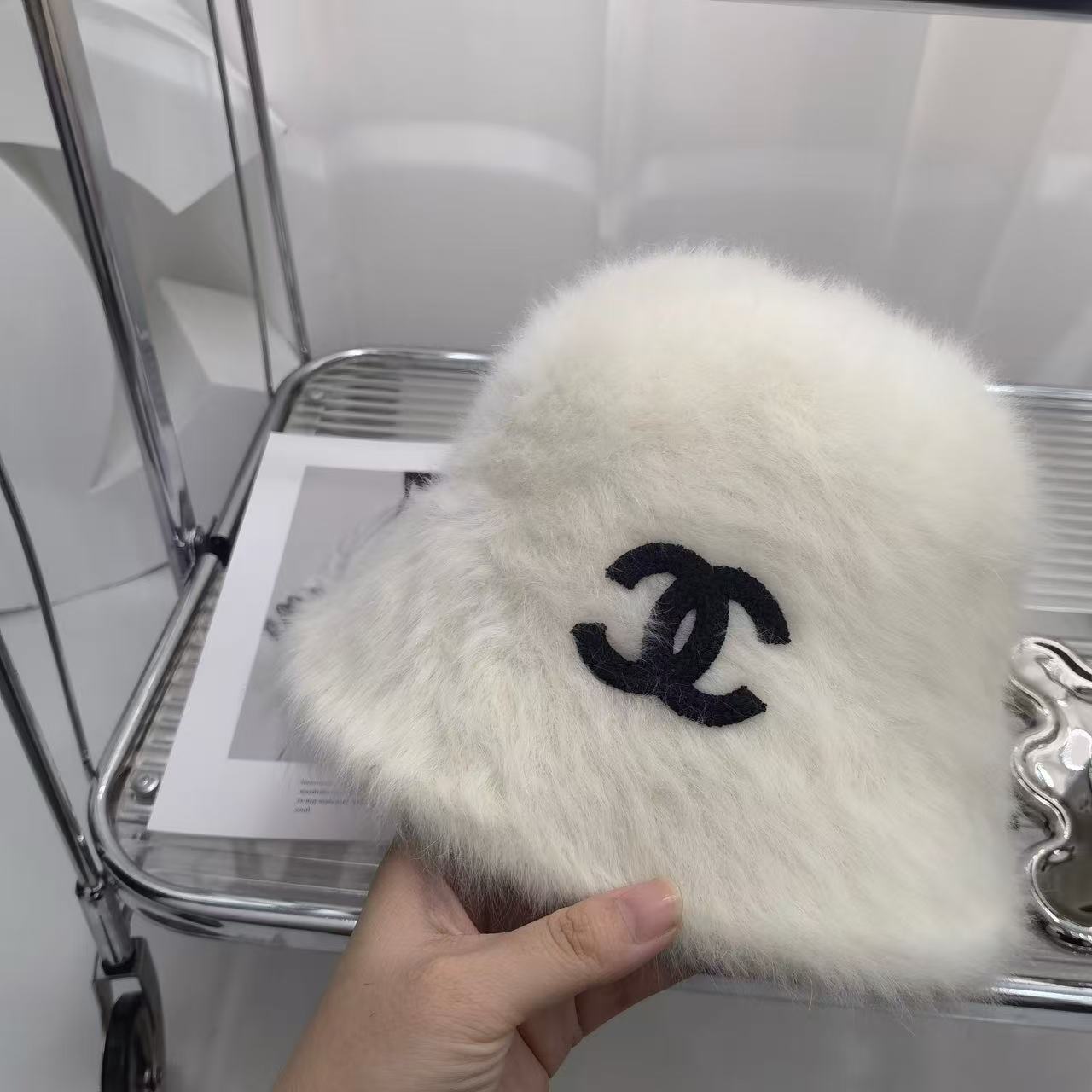 CHANE1 ダブルC ファー フィッシャーマンハット【50％割引+送料無料】