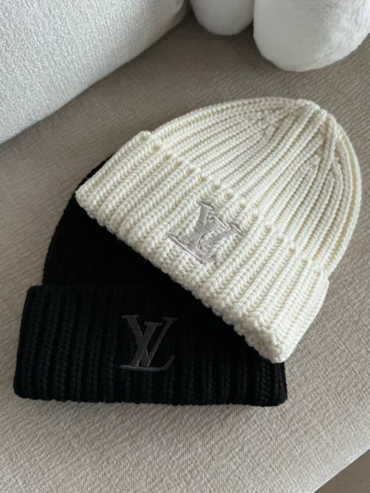 LV刺繍ロゴウールハット【50％割引+送料無料】