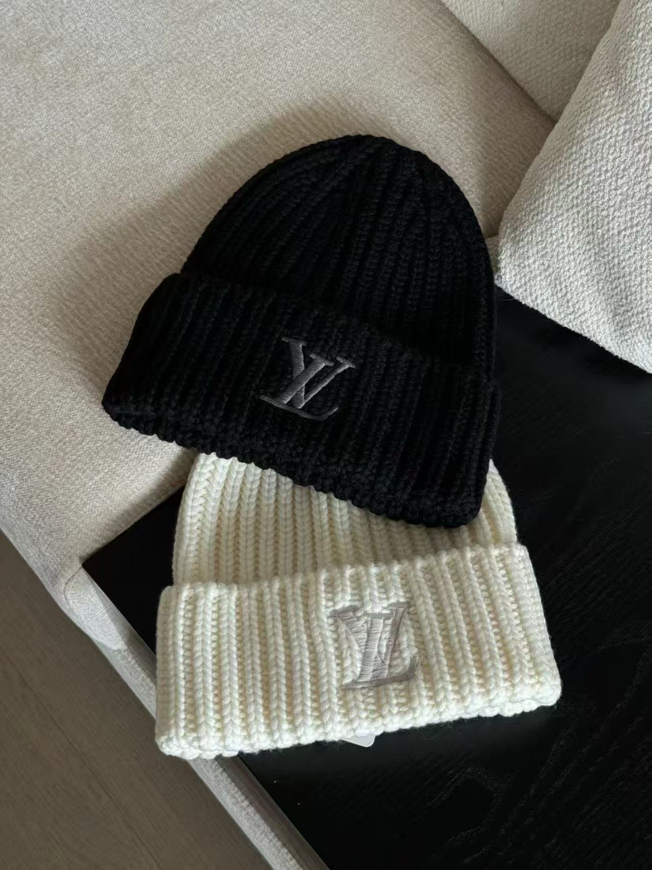 LV刺繍ロゴウールハット【50％割引+送料無料】