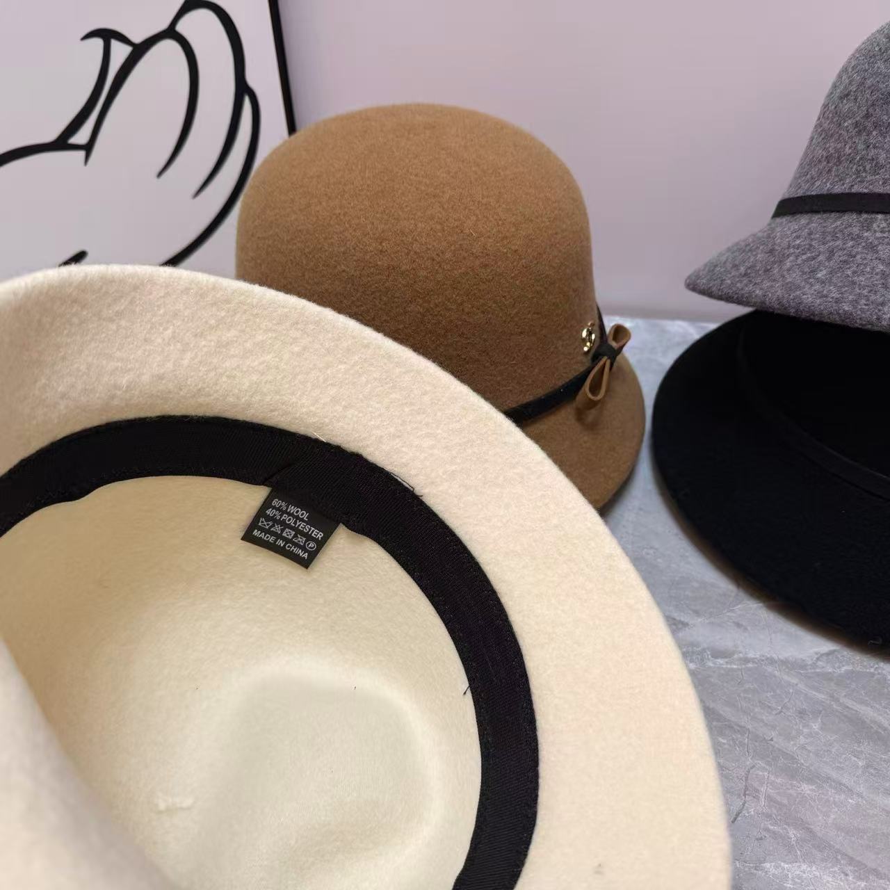 CHANE1 ダブルC ボウ ウール フィッシャーマンハット【50％割引+送料無料】