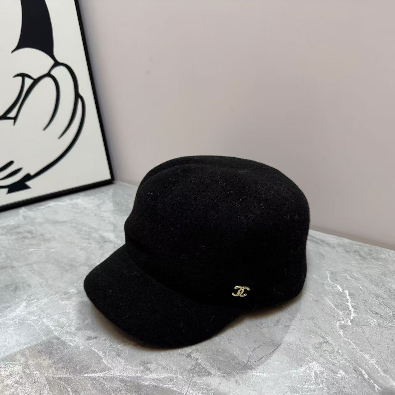 CHANE1 ダブルC ウール ベースボールキャップ【50％割引+送料無料】